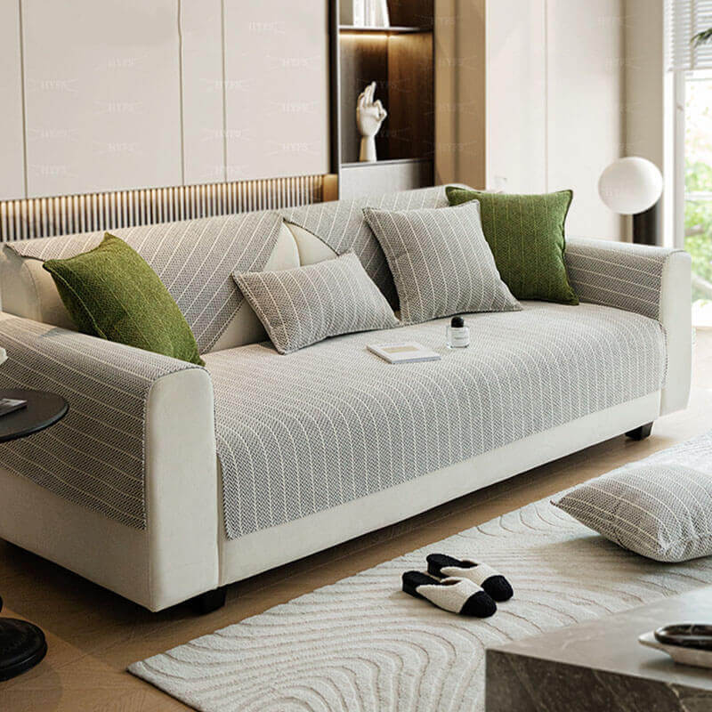 Textured Herringbone Furniture Throw for Sofa Chair Armrest Protection Plush Anti-Slip Sectional Cover for Living Room Bedroom Pet-Friendly | Thomler