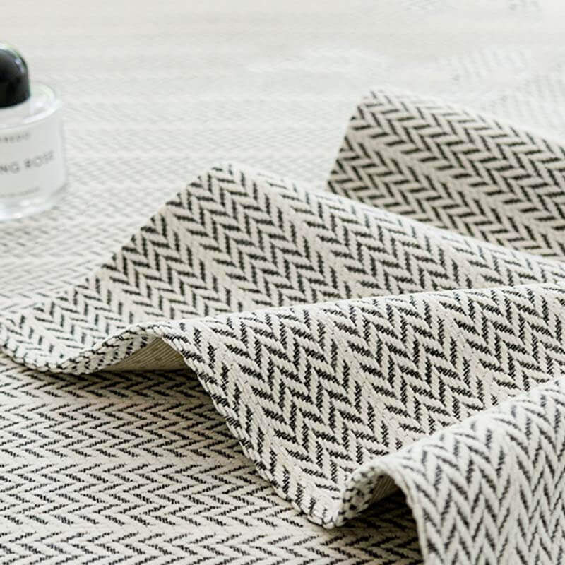 Textured Herringbone Furniture Throw for Sofa Chair Armrest Protection Plush Anti-Slip Sectional Cover for Living Room Bedroom Pet-Friendly | Thomler