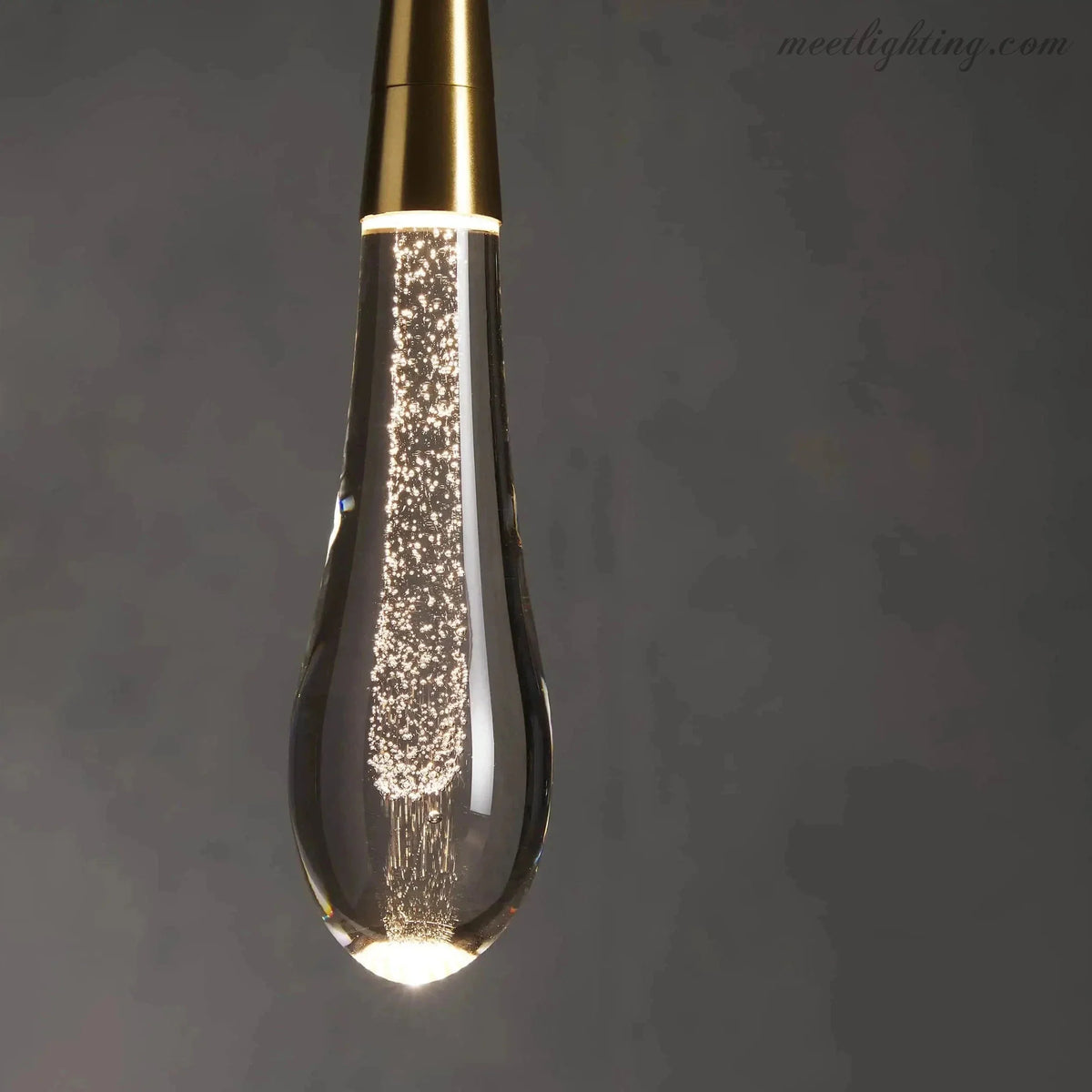 Seeded Glass Teardrop Pendant Light Dimmable LED for Kitchen Island Dining Room Entryway Adjustable Cord Vaulted Ceiling Compatible | Thomler