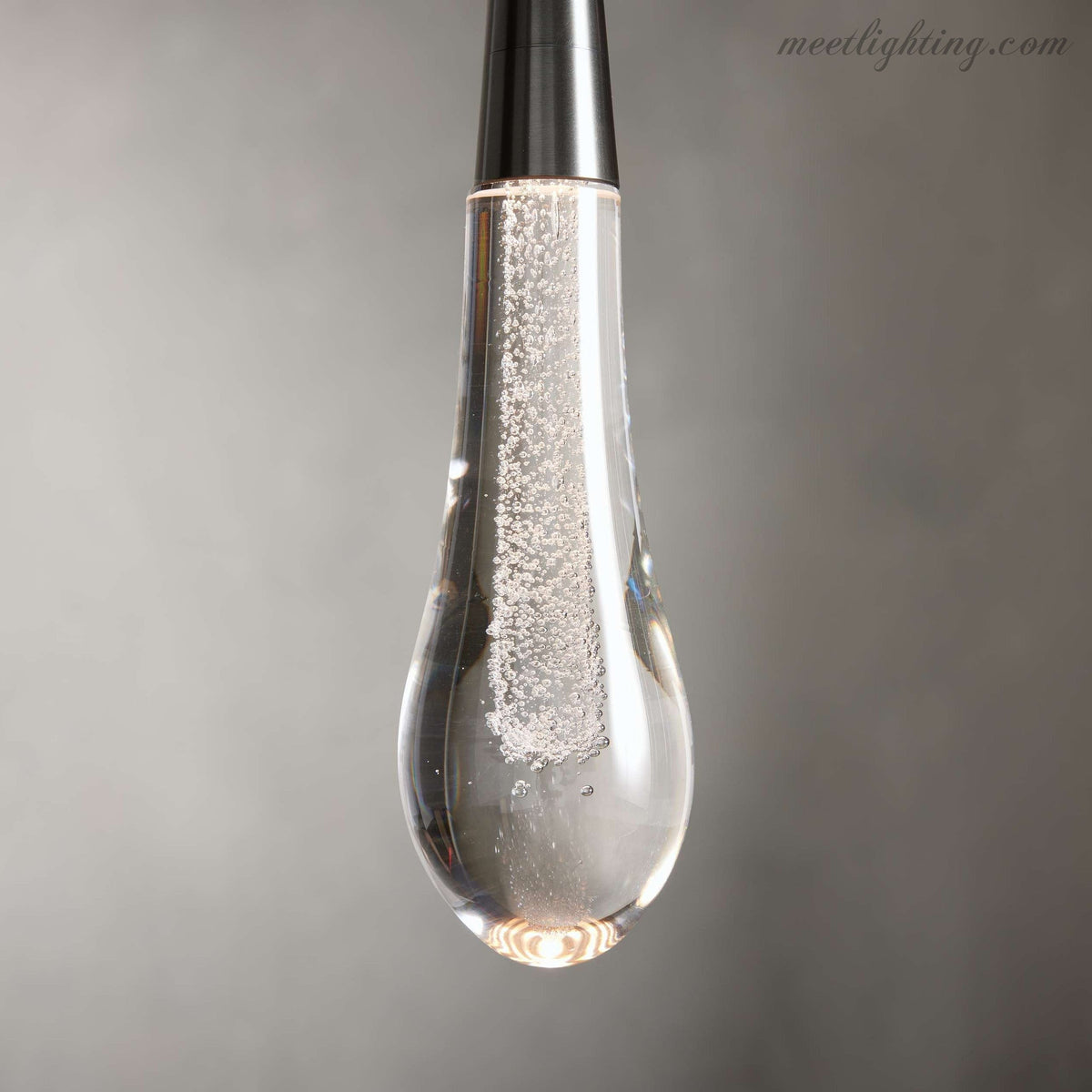 Seeded Glass Teardrop Pendant Light Dimmable LED for Kitchen Island Dining Room Entryway Adjustable Cord Vaulted Ceiling Compatible | Thomler