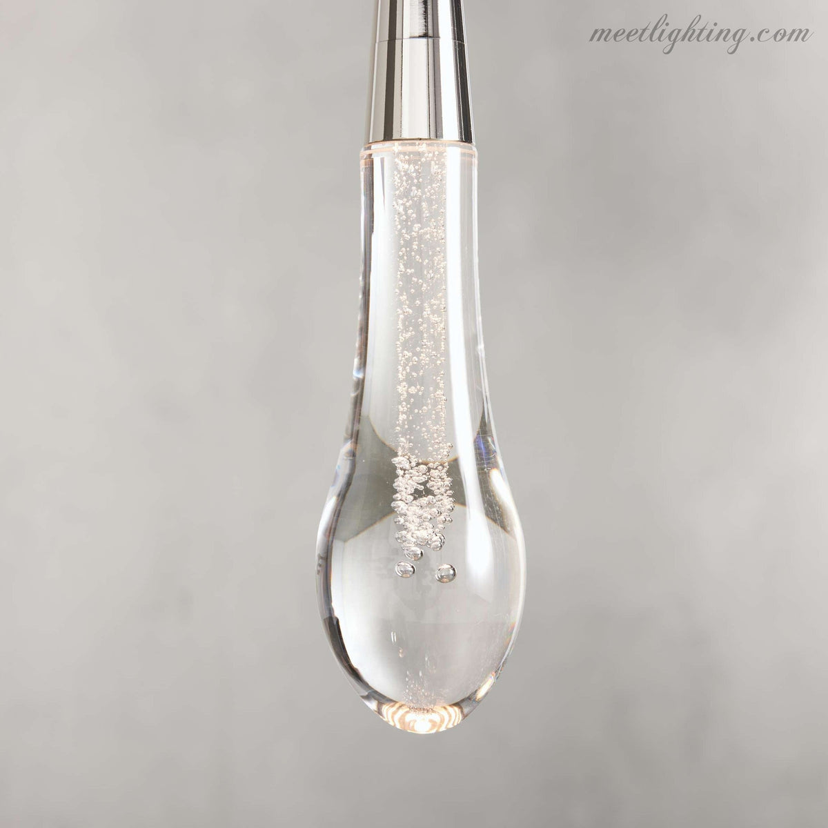Seeded Glass Teardrop Pendant Light Dimmable LED for Kitchen Island Dining Room Entryway Adjustable Cord Vaulted Ceiling Compatible | Thomler