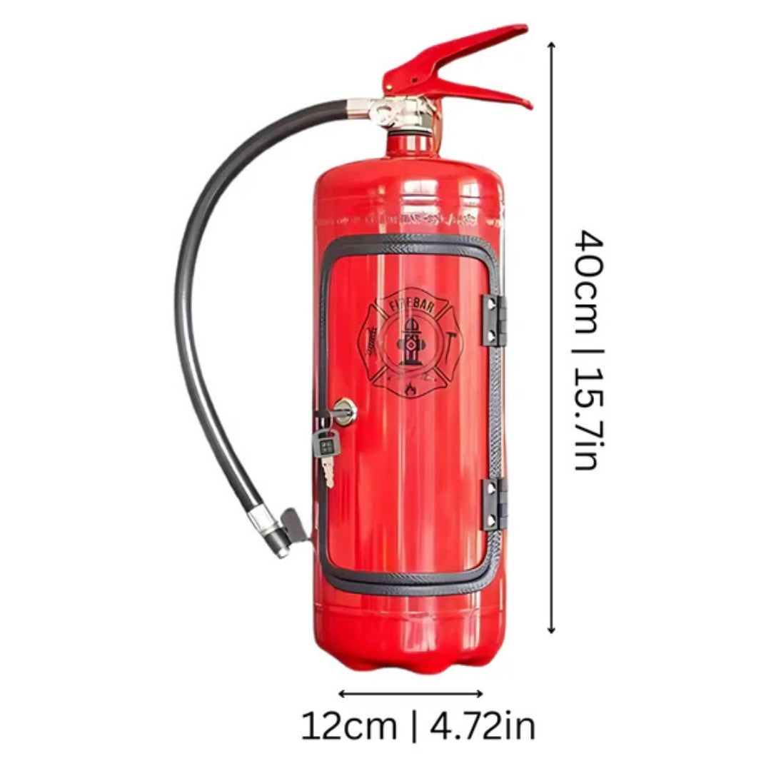 Fire Extinguisher Mini Bar Cabinet – Industrial Metal Drink Station for Man Cave & Living Room | Thomler