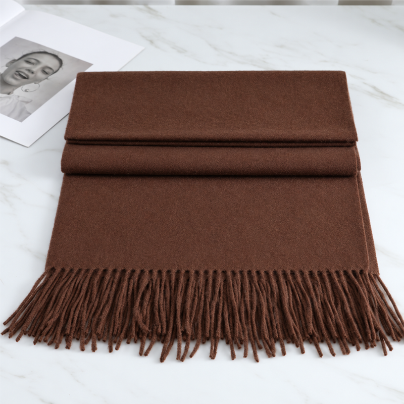 Soft Cashmere Scarf with Fringe – Elegant Wrap for Fall & Winter Cold Weather | Thomler