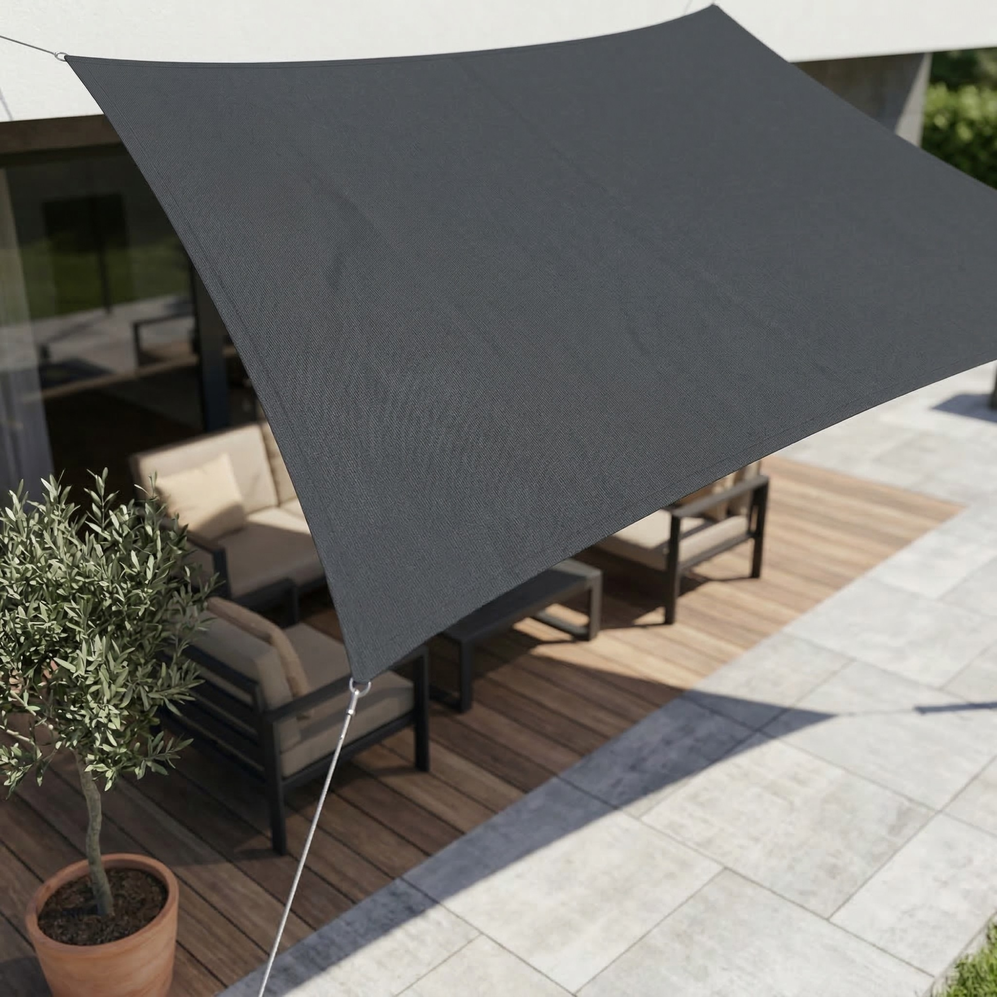 Waterproof Rectangular Shade Sail UV Protection Outdoor Canopy for Patio Deck Pool Garden Balcony Sun Shelter Heavy-Duty Polyester | Thomler