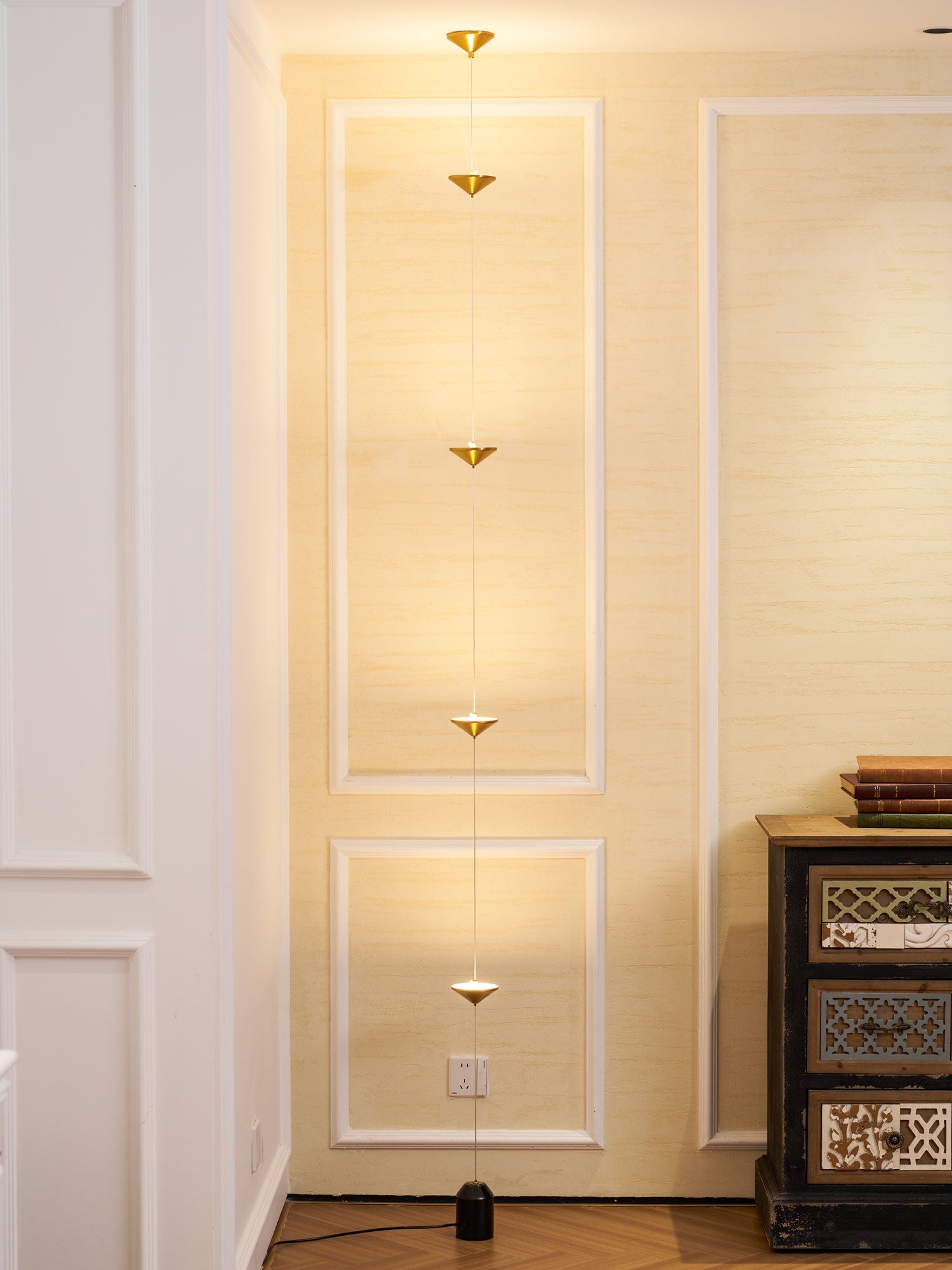 Minimalist Pull Cable Floor Lamp 137.8 in LED Marble Base Indoor Ambient Lighting | Thomler