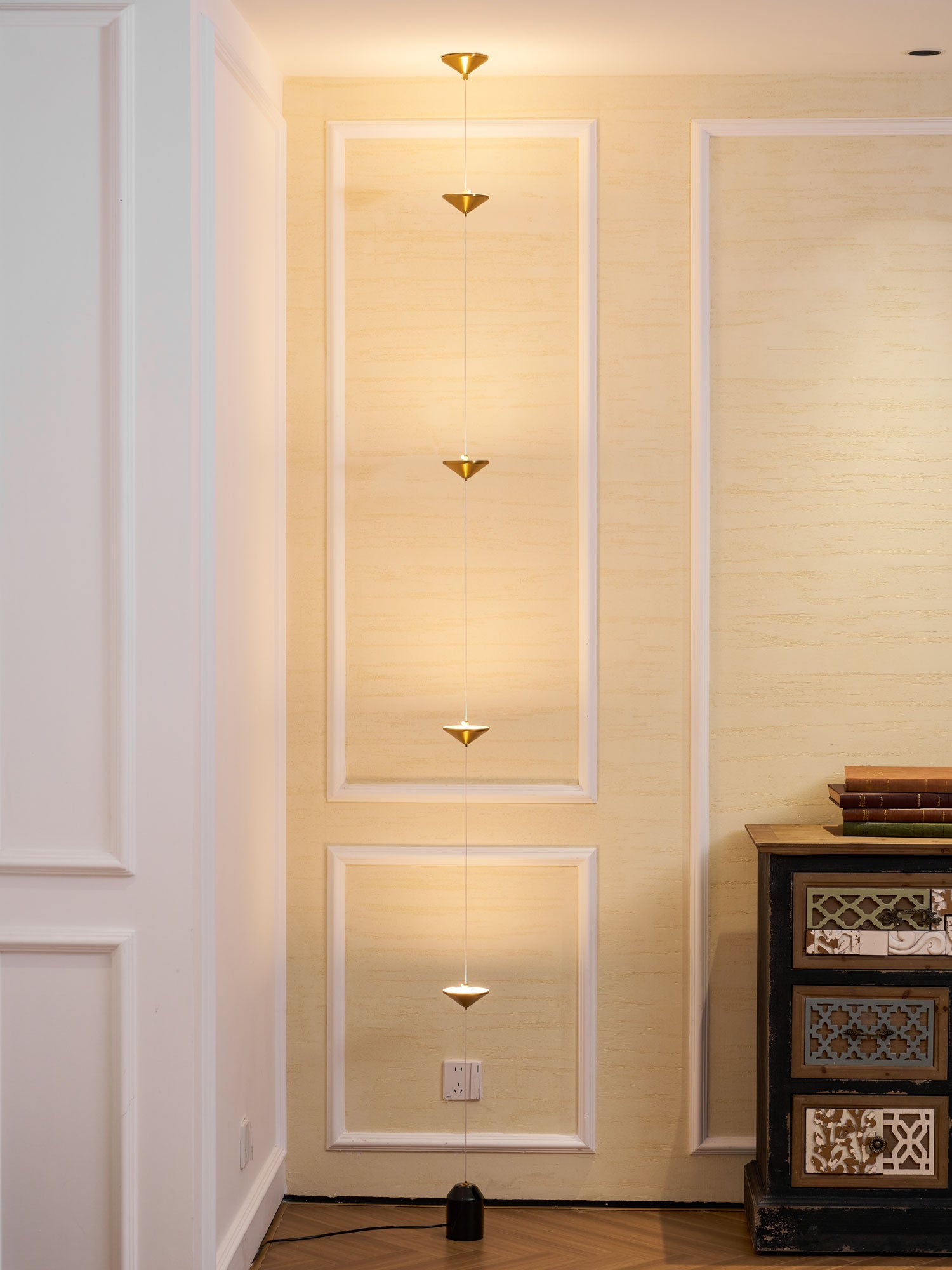 Minimalist Pull Cable Floor Lamp 137.8 in LED Marble Base Indoor Ambient Lighting | Thomler