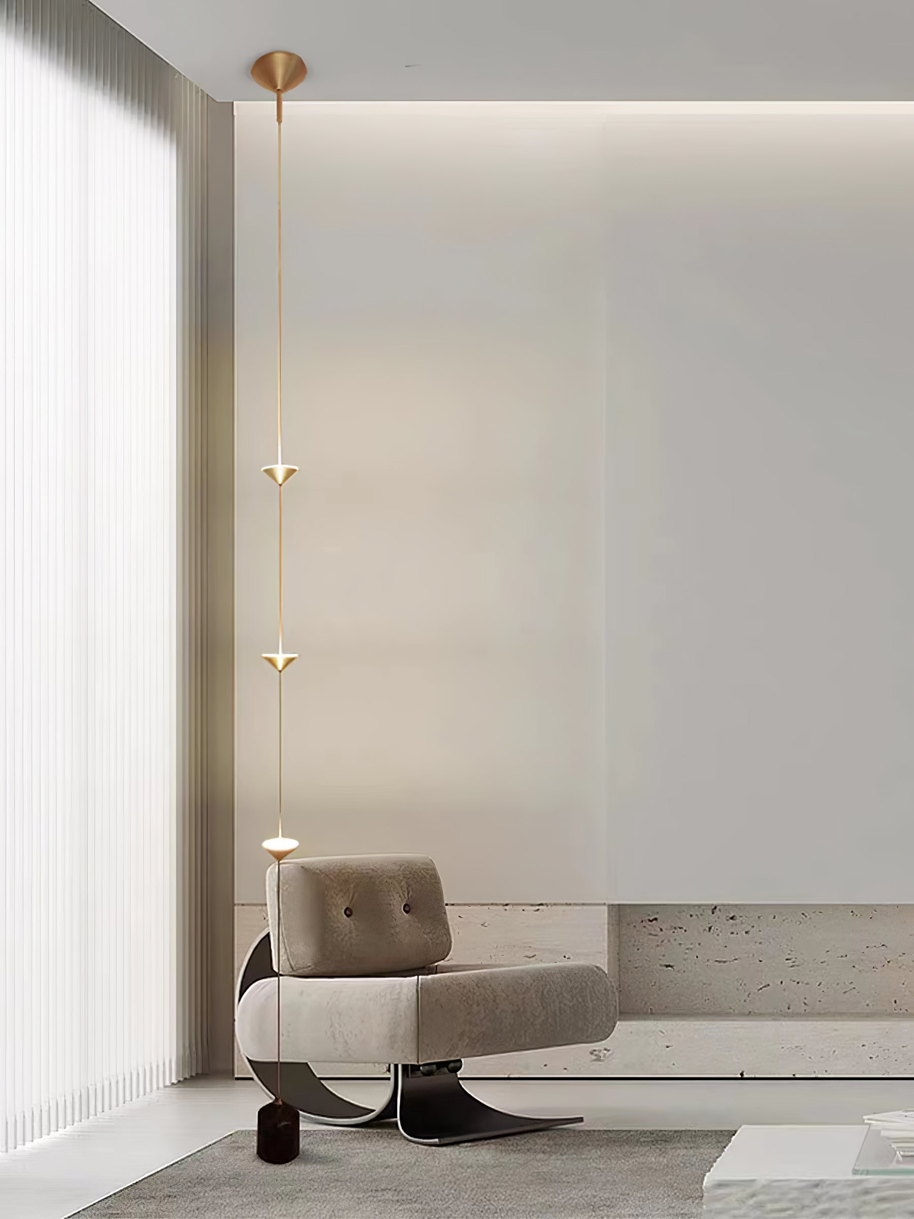 Minimalist Pull Cable Floor Lamp 137.8 in LED Marble Base Indoor Ambient Lighting | Thomler