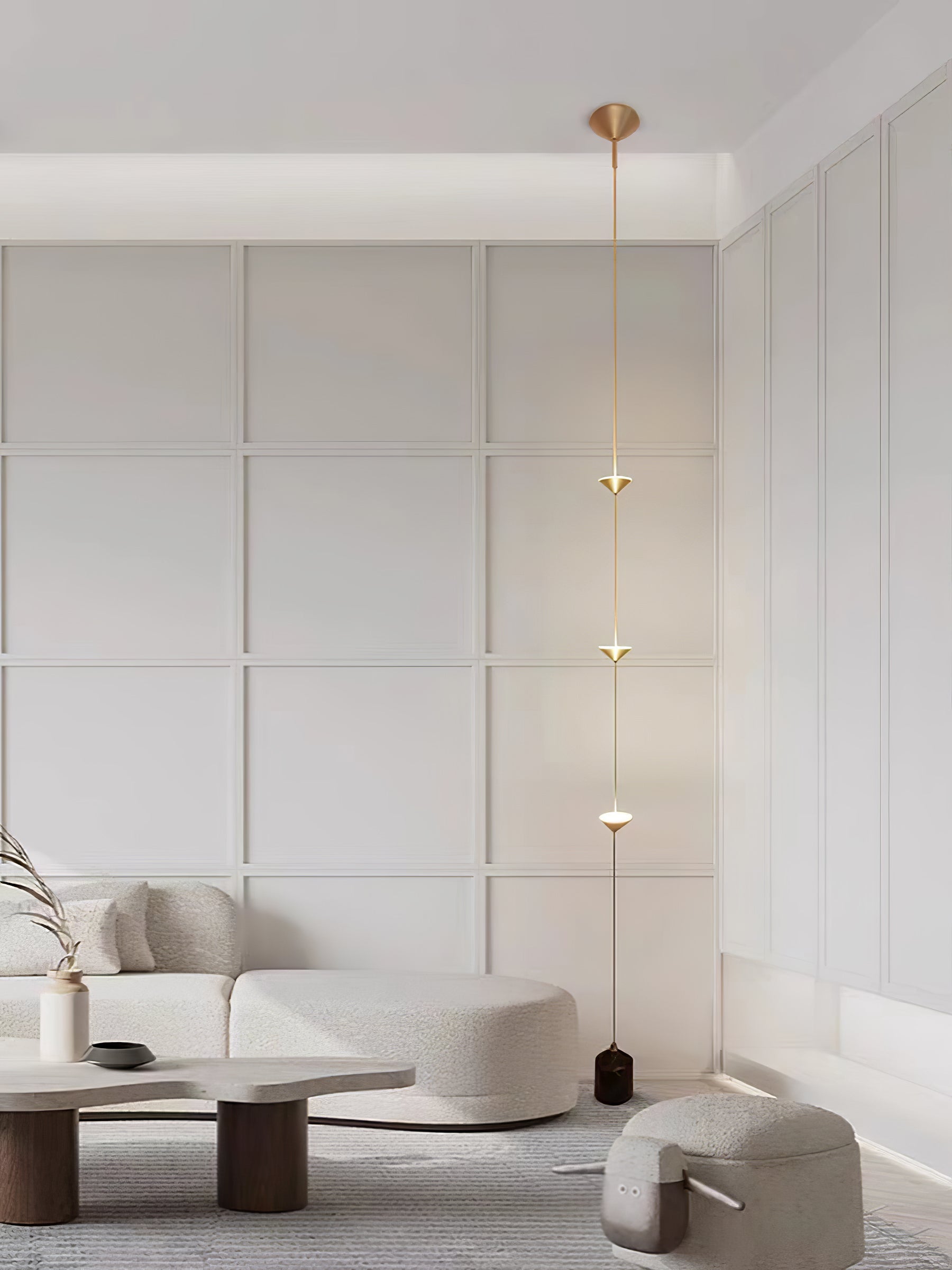 Minimalist Pull Cable Floor Lamp 137.8 in LED Marble Base Indoor Ambient Lighting | Thomler