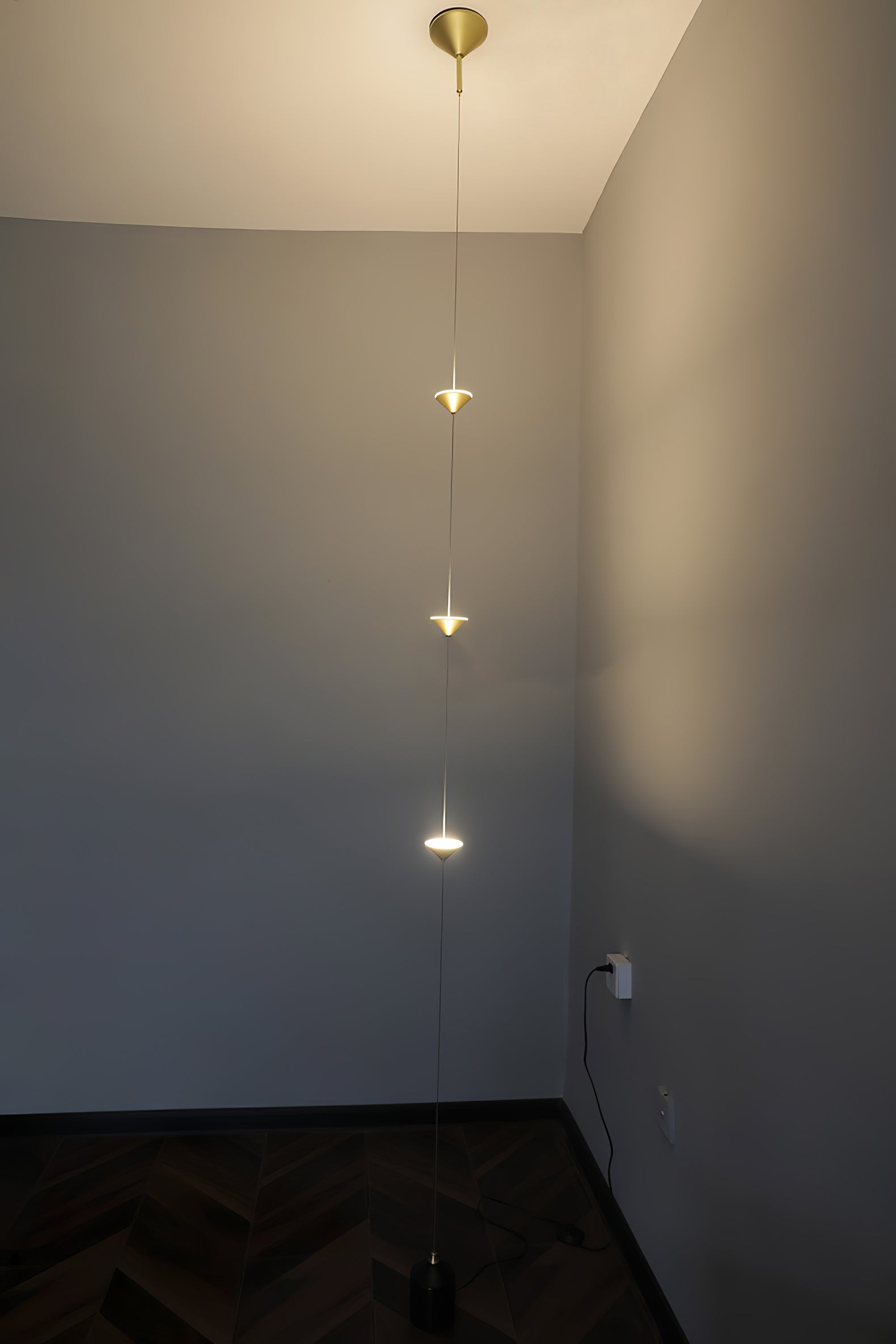 Minimalist Pull Cable Floor Lamp 137.8 in LED Marble Base Indoor Ambient Lighting | Thomler
