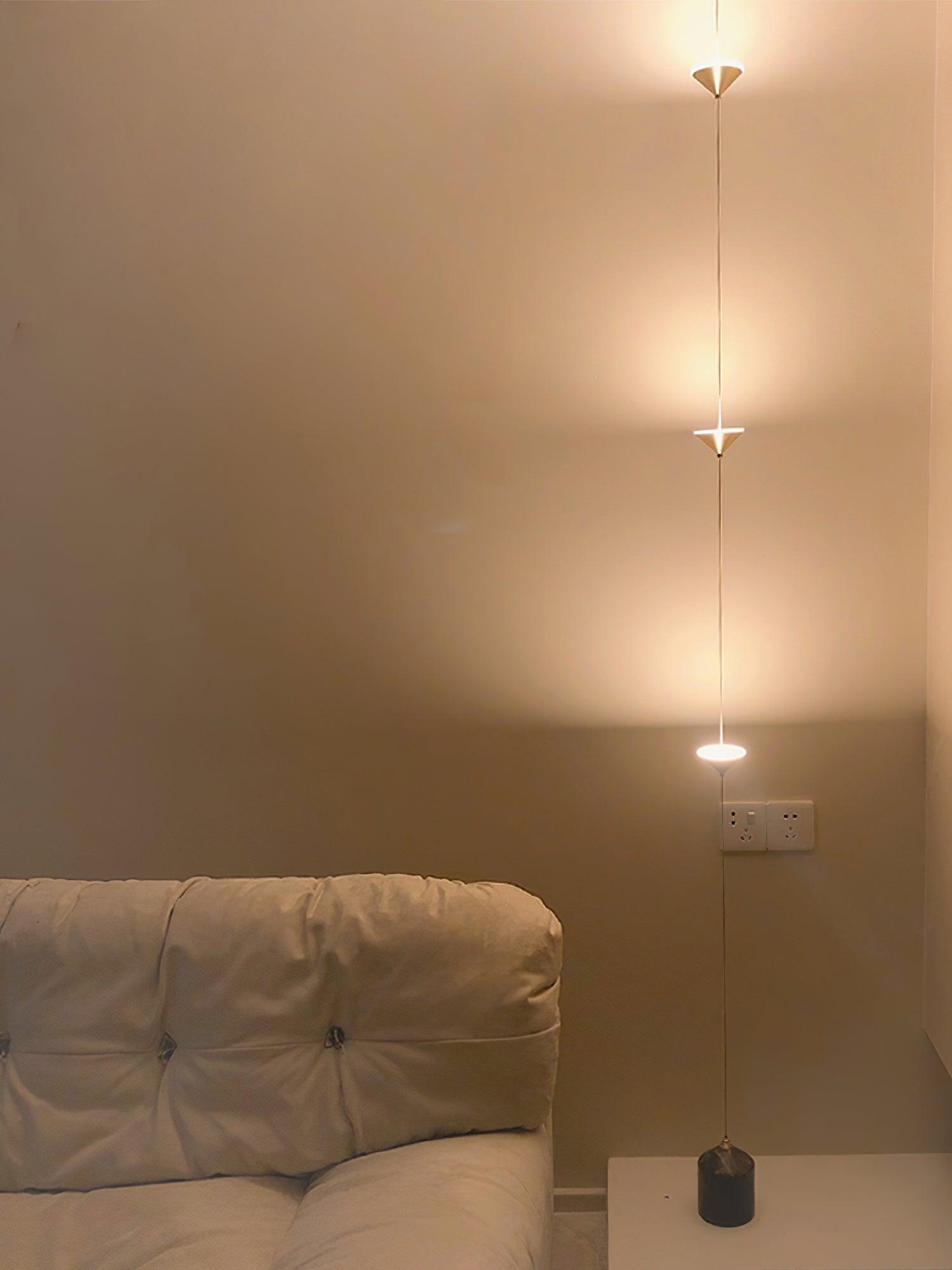 Minimalist Pull Cable Floor Lamp 137.8 in LED Marble Base Indoor Ambient Lighting | Thomler