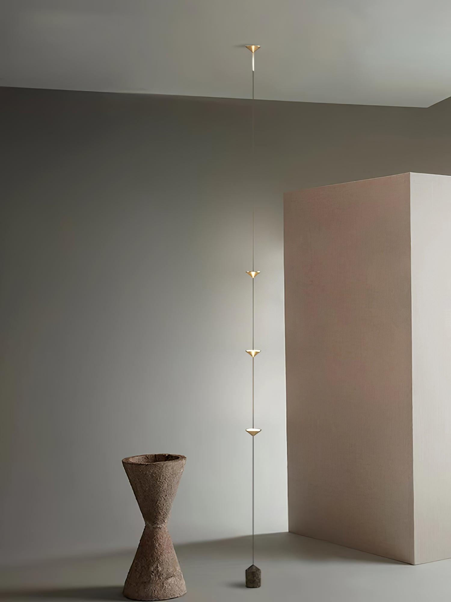 Minimalist Pull Cable Floor Lamp 137.8 in LED Marble Base Indoor Ambient Lighting | Thomler