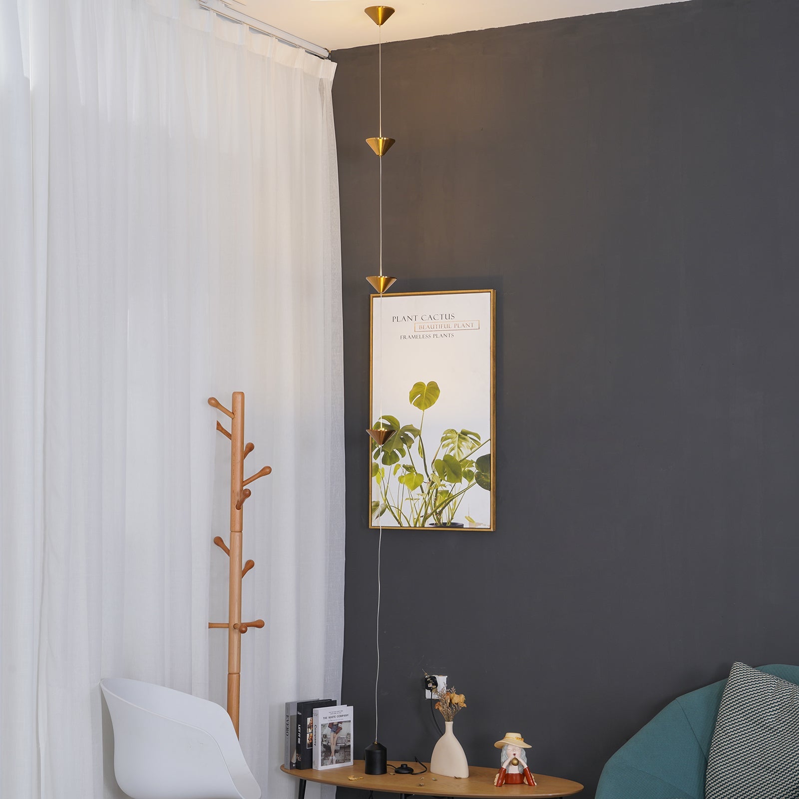 Minimalist Pull Cable Floor Lamp 137.8 in LED Marble Base Indoor Ambient Lighting | Thomler