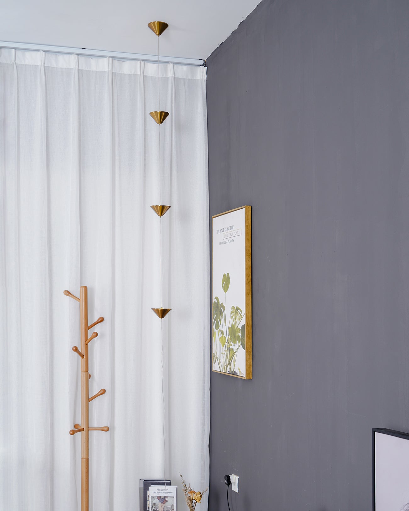 Minimalist Pull Cable Floor Lamp 137.8 in LED Marble Base Indoor Ambient Lighting | Thomler