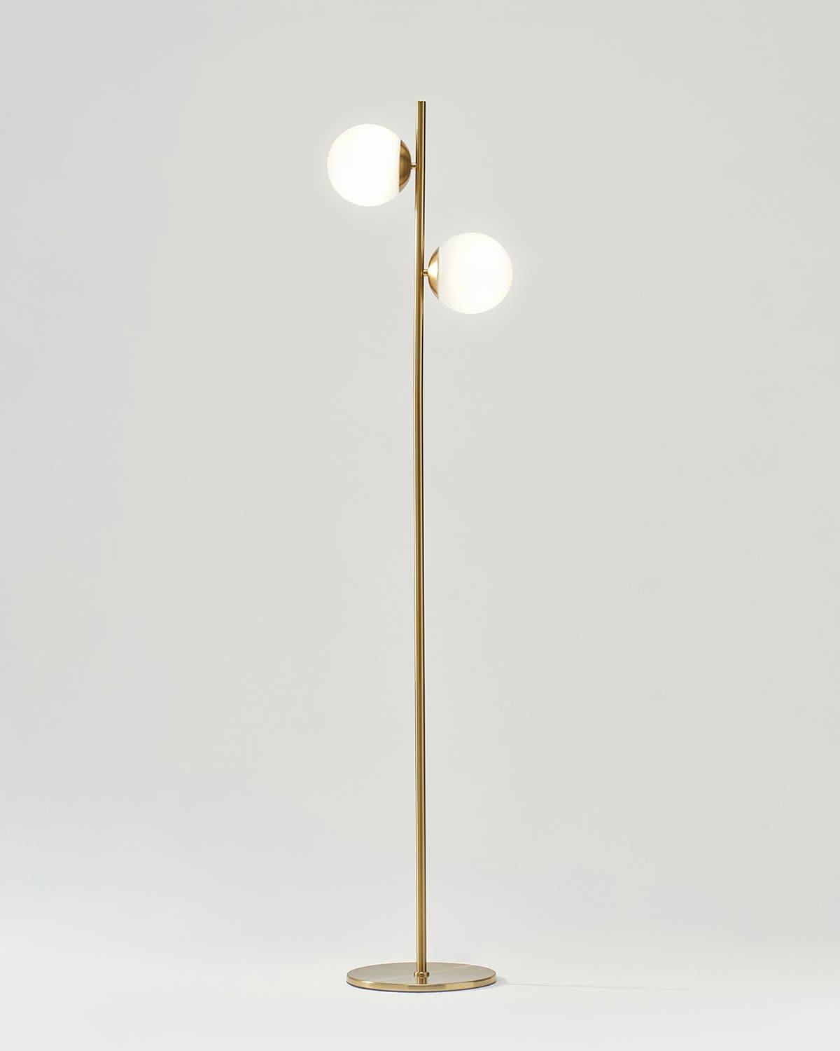 Vloerlamp Met 2 Glazen Bollen LED 165cm Modern Zwart | Sansoti