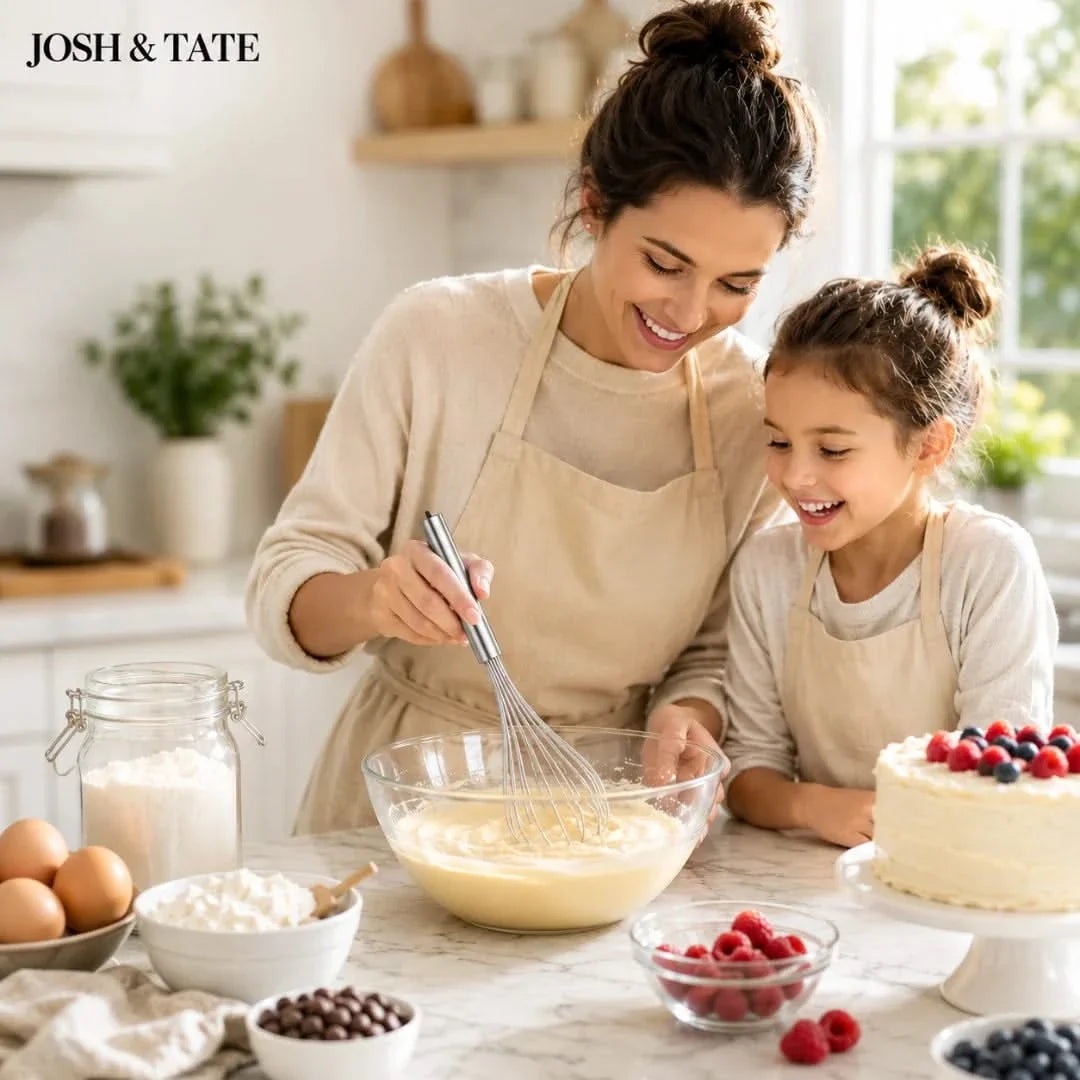 Press-Action Rotating Whisk for Eggs, Cream & Batters – Manual Self-Spin Kitchen Tool | Thomler