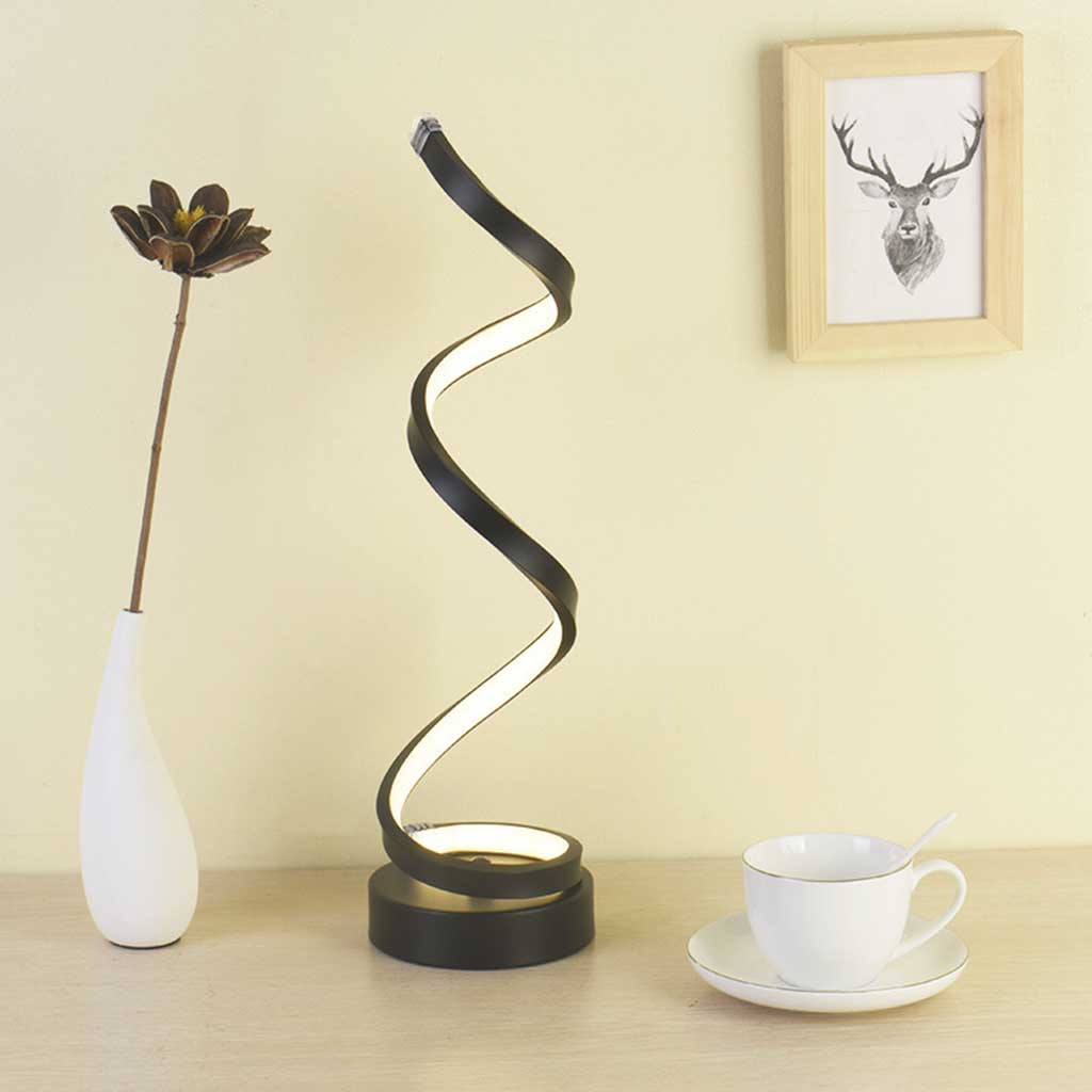 Curved Metal Desk Lamp with Dimmable LED Light and 3 Color Modes for Bedroom Office and Living Room | Thomler