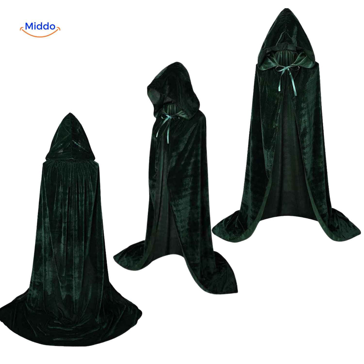 Velvet Hooded Cloak – Full-Length Costume Cape for Theater, Cosplay & Dress-Up Parties | Thomler