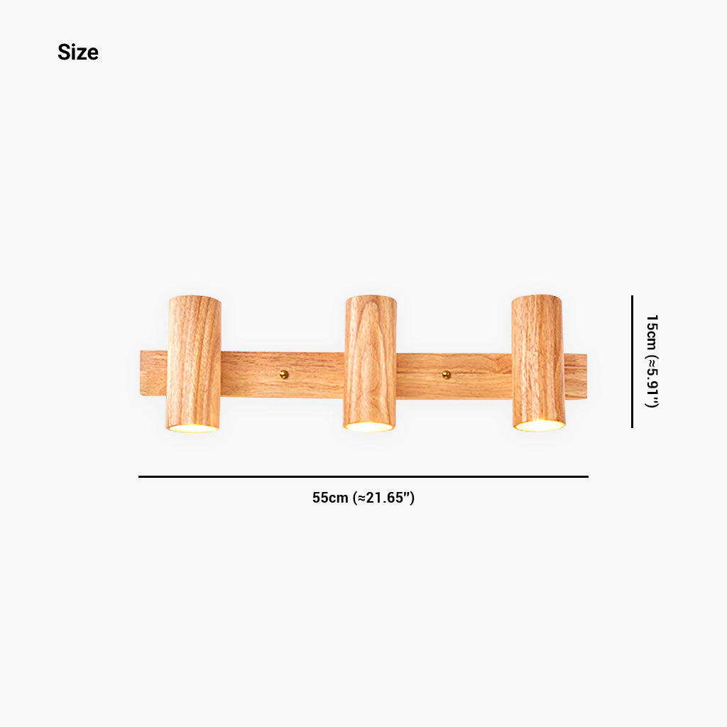 Ceiling Wall Spotlight Wood Adjustable 5.9 in (15.0 cm) Modern Nordic 1 3 4 Heads | Thomler