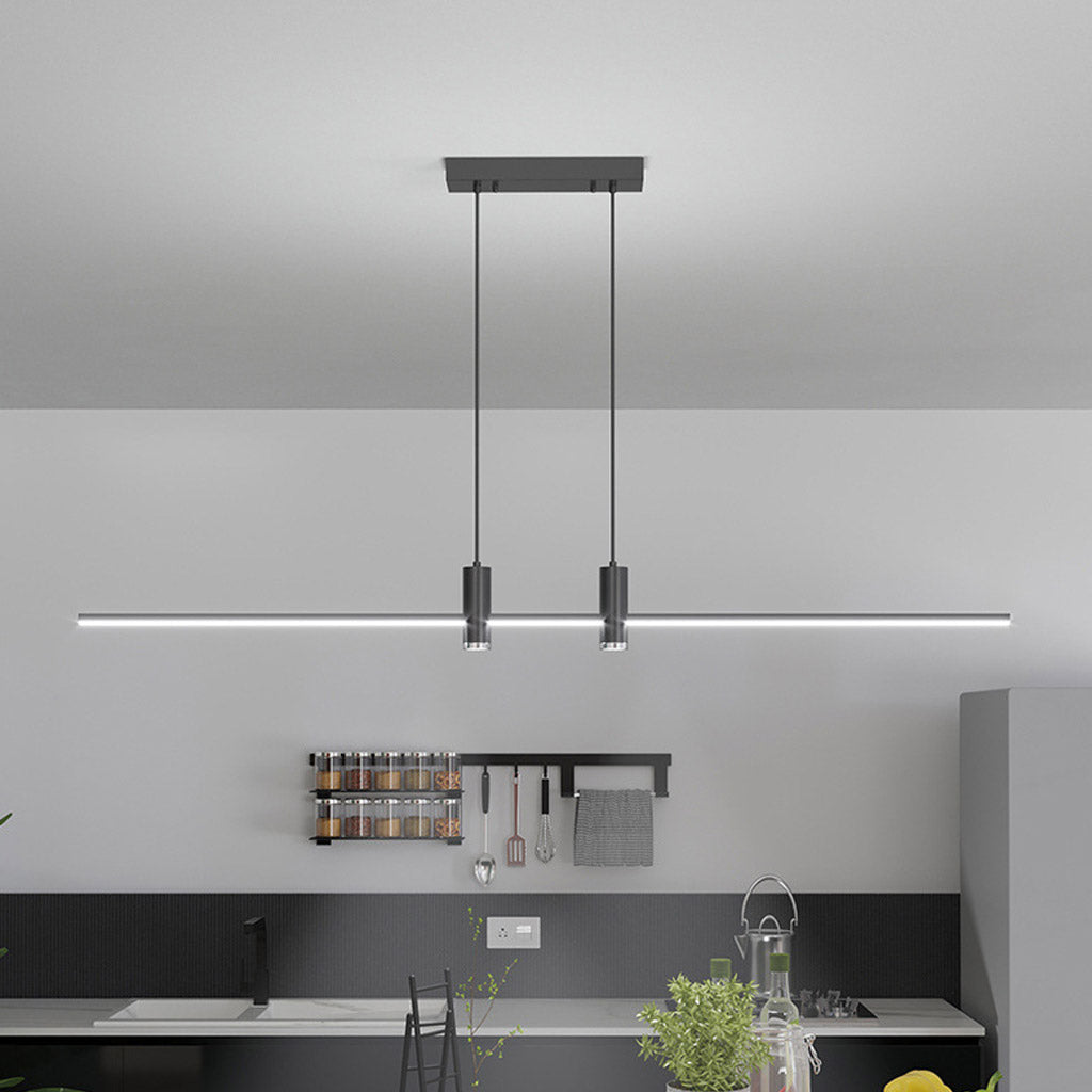 Pendant Light Aluminum Linear LED 31.5 in Adjustable Dining Room Kitchen Island Modern Minimalist Ceiling Lamp | Thomler