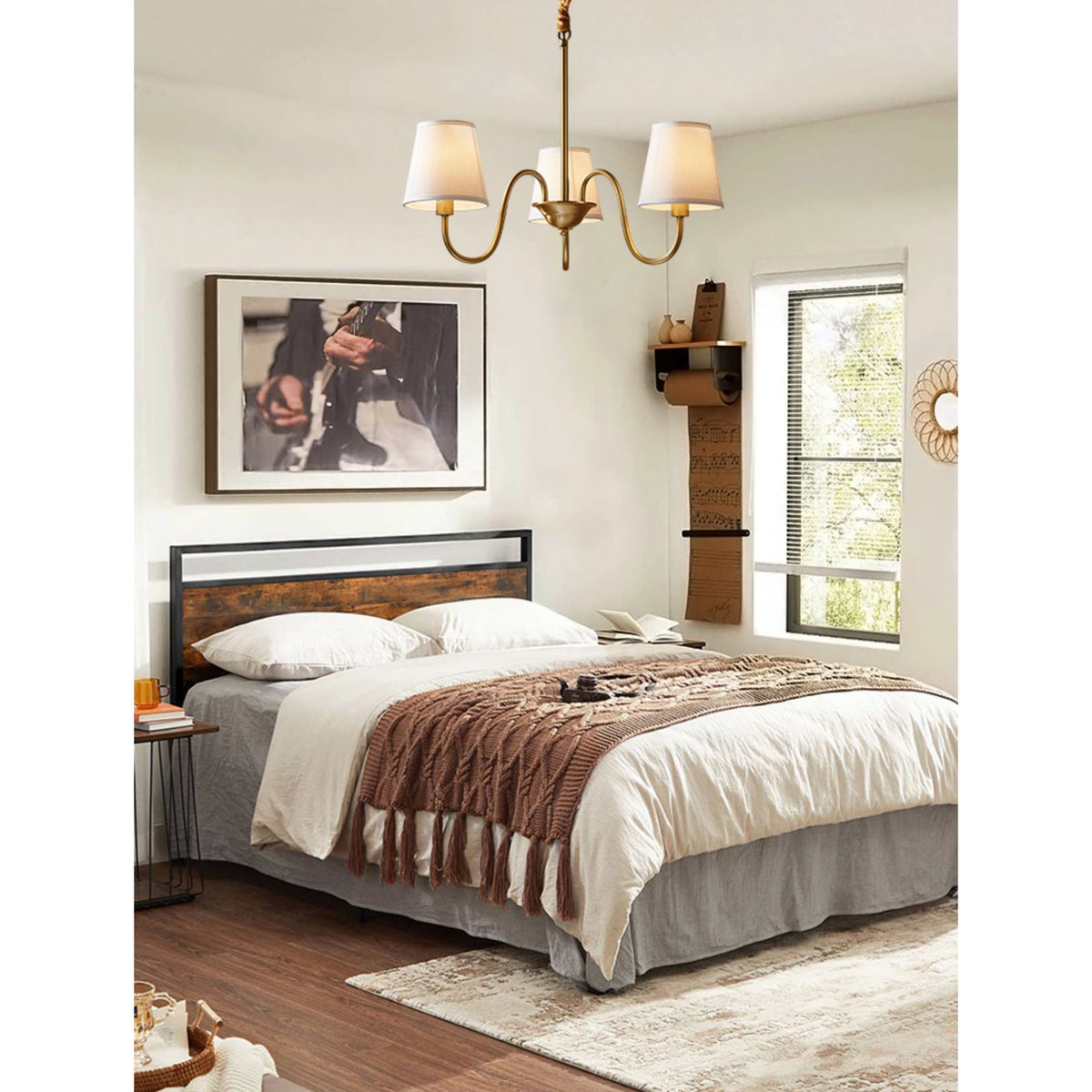 Classic Brass & Fabric Multi-Arm Hanging Fixture for Dining Room, Foyer & Living Space | Thomler
