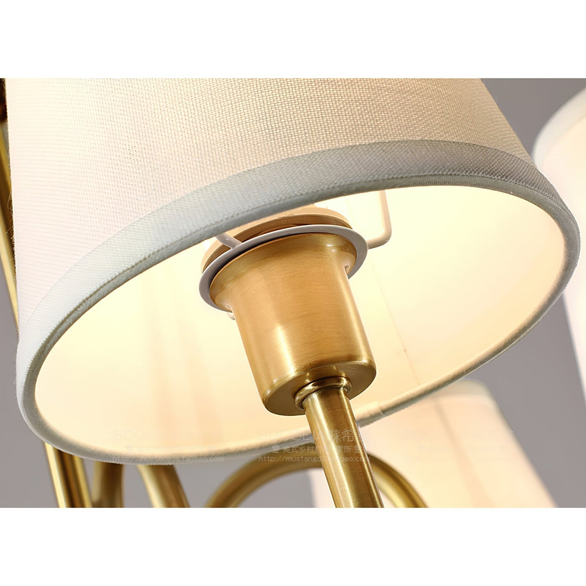 Classic Brass & Fabric Multi-Arm Hanging Fixture for Dining Room, Foyer & Living Space | Thomler