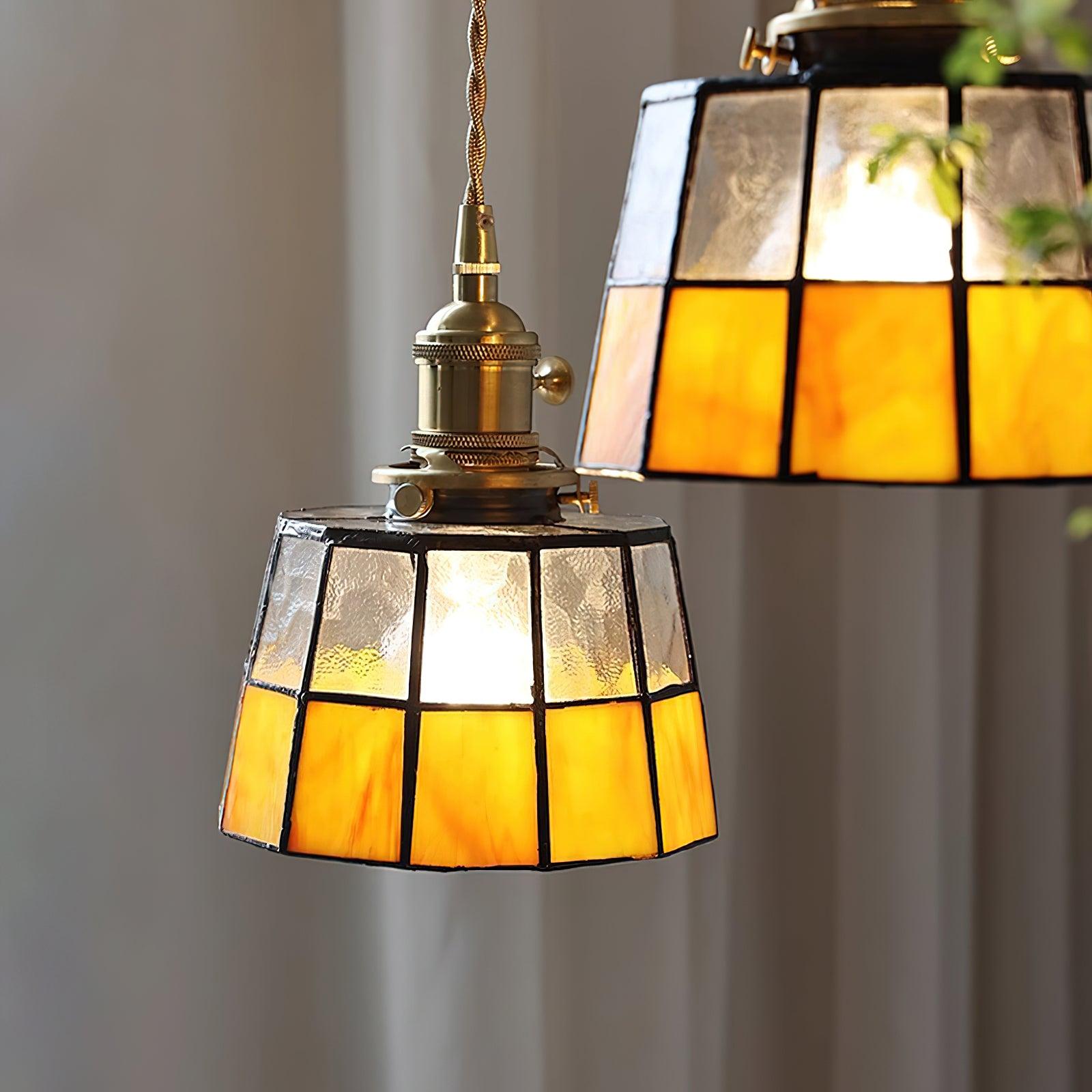 Pendant Light Stained Glass 5.9 in (15.0 cm) Diameter Kitchen Island Hanging Lamp | Thomler