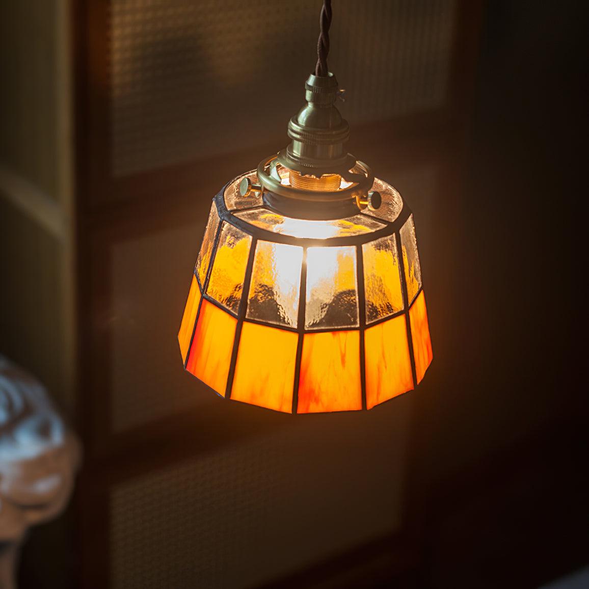 Pendant Light Stained Glass 5.9 in (15.0 cm) Diameter Kitchen Island Hanging Lamp | Thomler