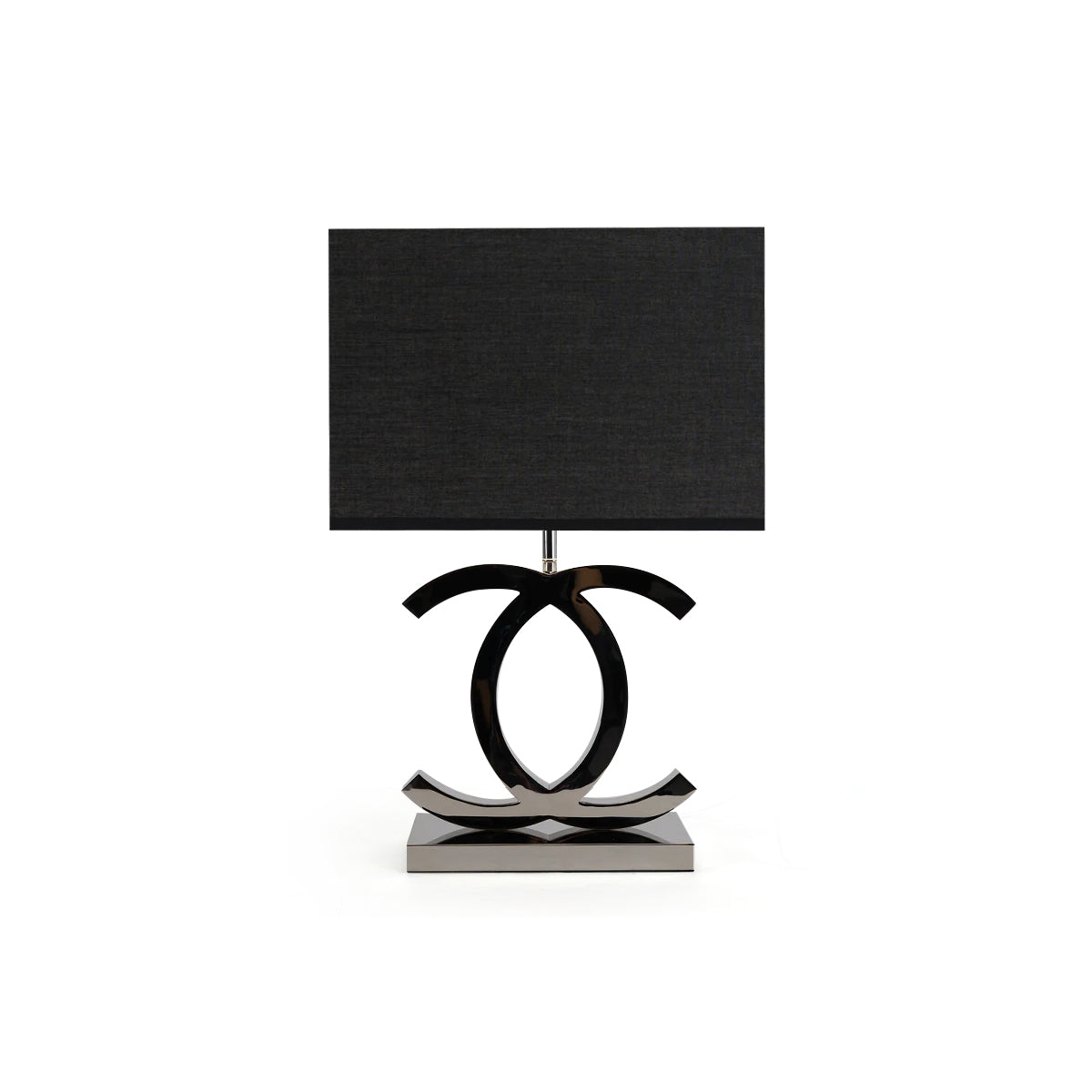 Table Lamp Stainless Steel 14.3 in White Fabric Shade 24.4 in Height Bedroom Living Room Decor | Thomler