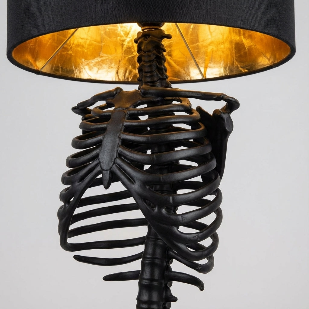 Table Lamp Resin Skeleton 35.0 cm Black Gothic Bedroom Desk Ambient Lighting Dark Romantic Decor | Thomler