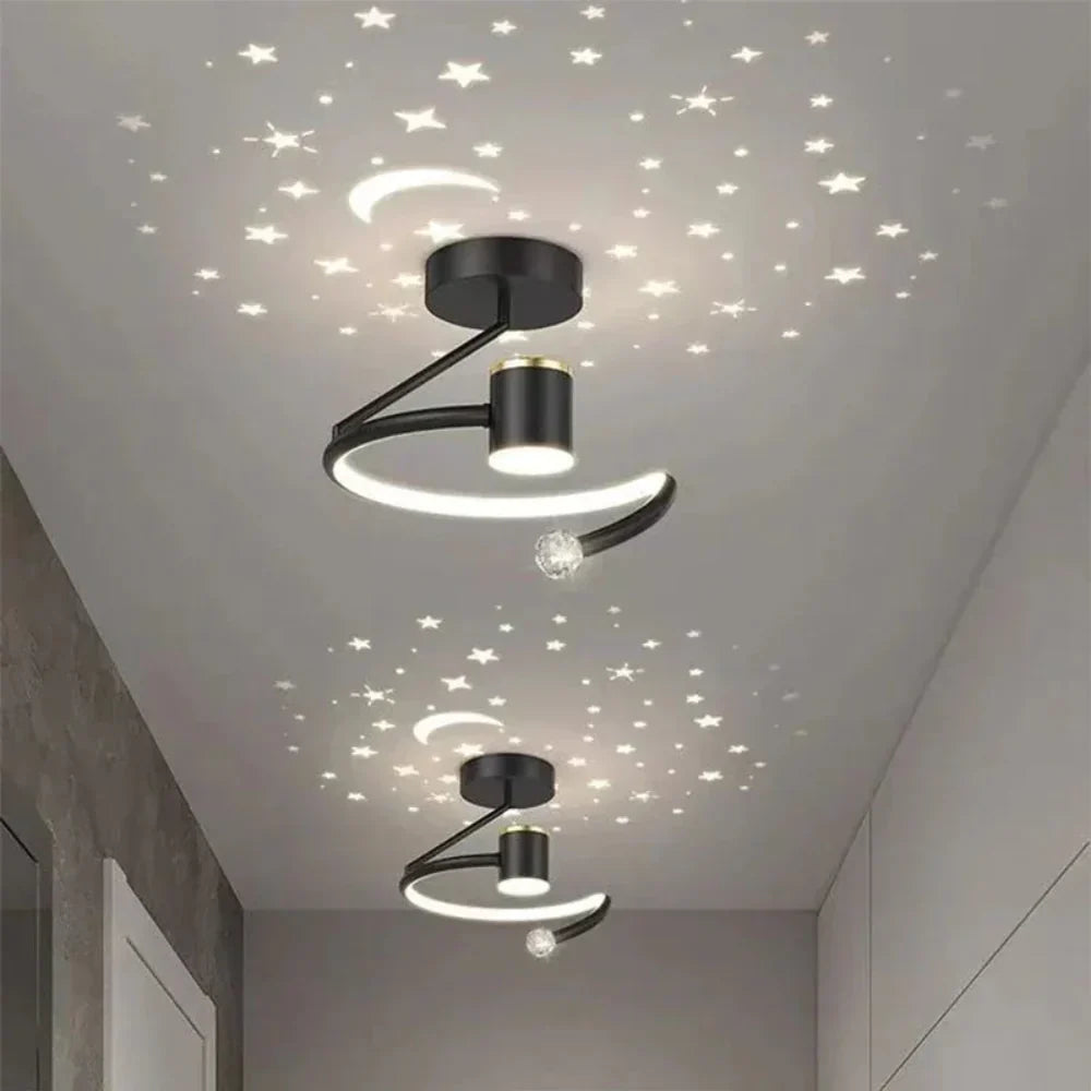 Ceiling Light Aluminium 25.0 cm Dimmable Starry Sky Bedroom Hallway LED Flush Mount Ambient Ceiling Lamp | Thomler