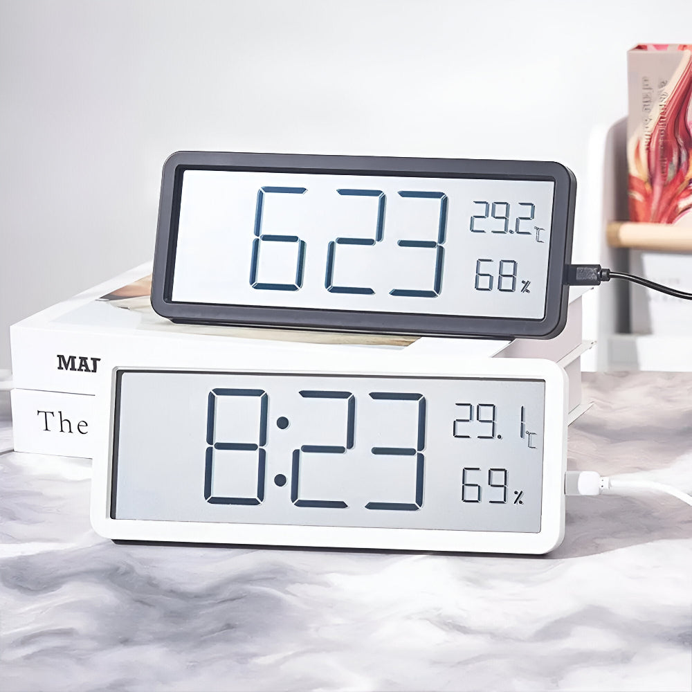 Digital Wall Clock Acrylic 20.0 cm 7.9 Inch LED Indoor Temperature Humidity Display Bedroom Office Classroom Timer | Thomler