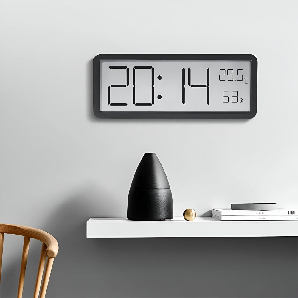Digital Wall Clock Acrylic 20.0 cm 7.9 Inch LED Indoor Temperature Humidity Display Bedroom Office Classroom Timer | Thomler
