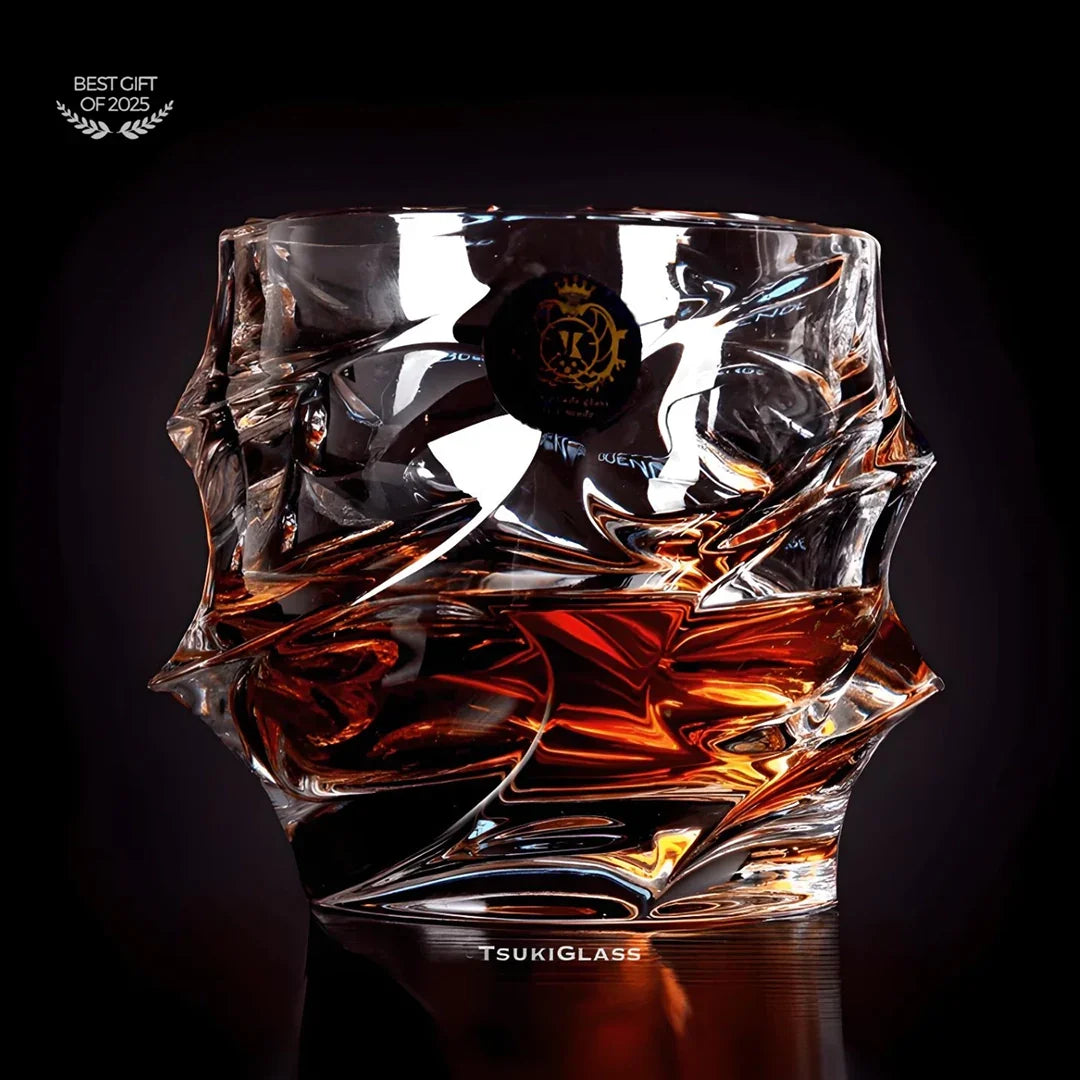 Textured Crystal Whiskey Tumbler Set – Premium Handmade Glassware for Bourbon & Scotch | Thomler