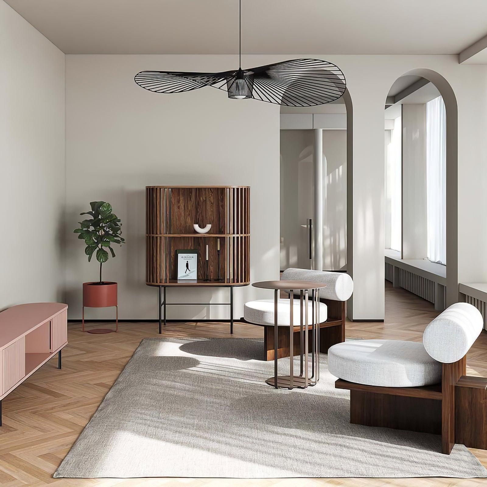 Pendant Light Fiber Glass 47.2 in Black Dining Room Living Room Hanging Ceiling Lamp | Thomler