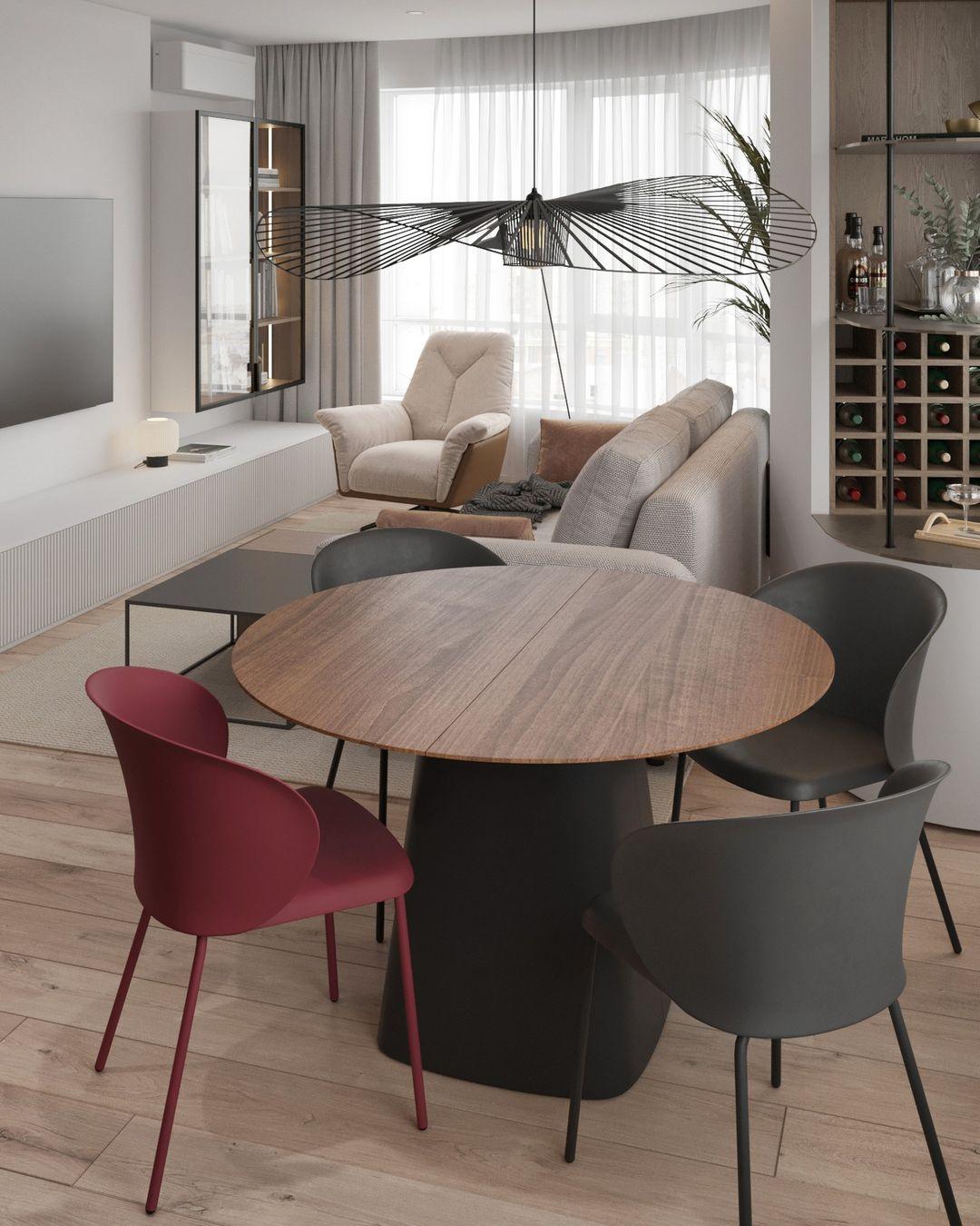 Pendant Light Fiber Glass 47.2 in Black Dining Room Living Room Hanging Ceiling Lamp | Thomler