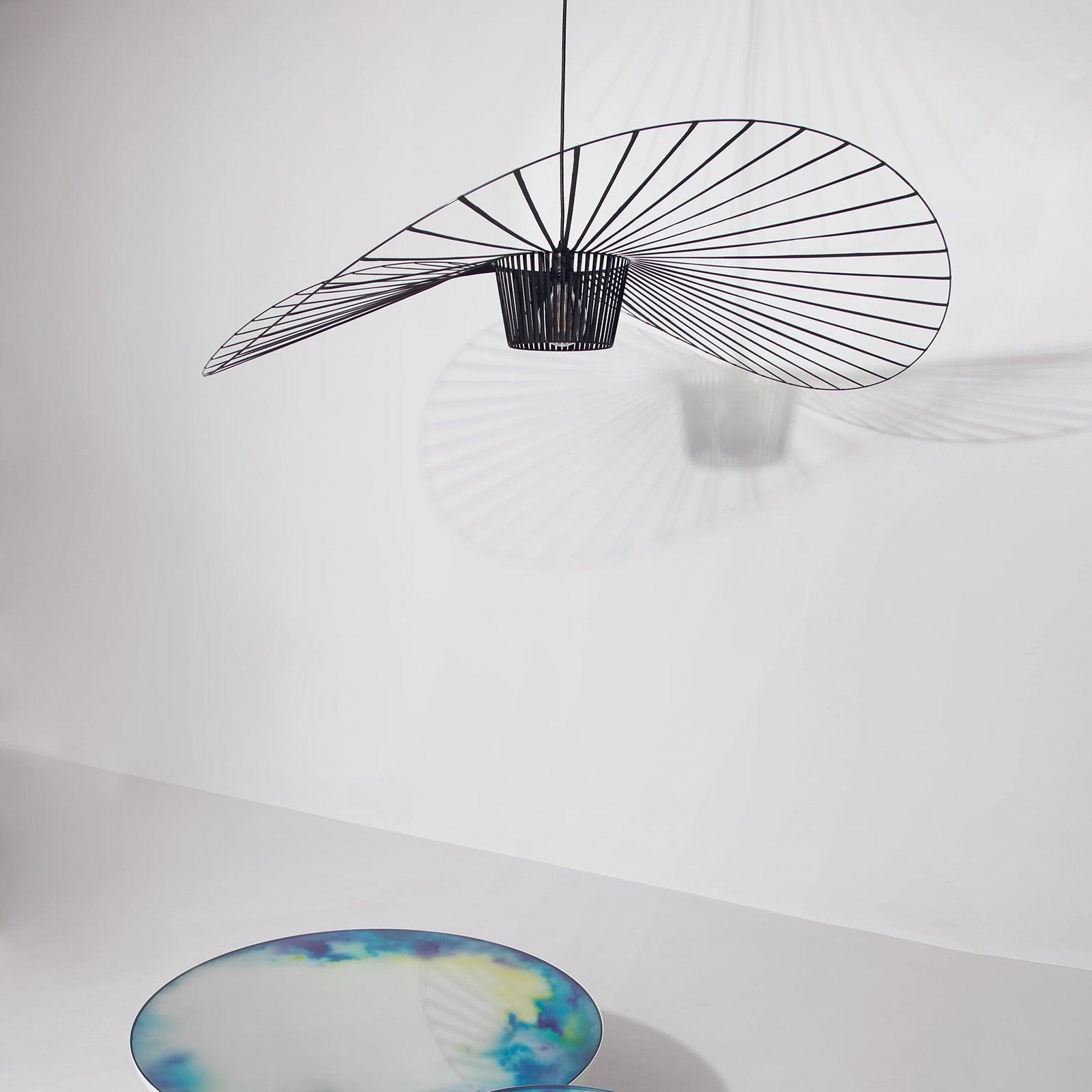 Pendant Light Fiber Glass 47.2 in Black Dining Room Living Room Hanging Ceiling Lamp | Thomler