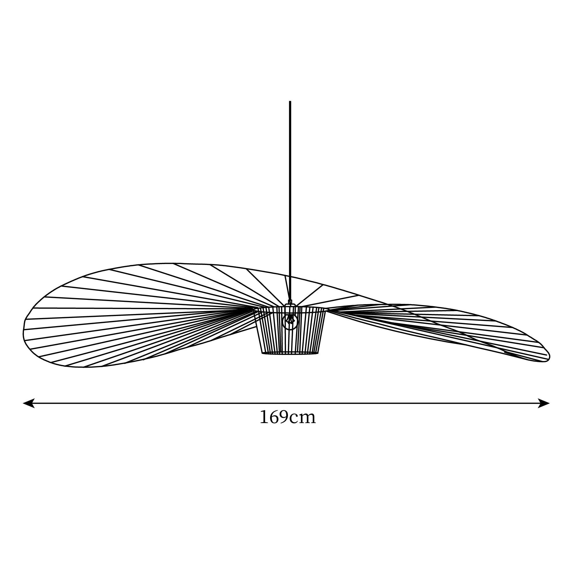 Pendant Light Fiber Glass 47.2 in Black Dining Room Living Room Hanging Ceiling Lamp | Thomler
