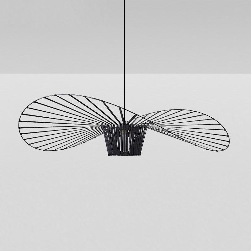 Pendant Light Fiber Glass 47.2 in Black Dining Room Living Room Hanging Ceiling Lamp | Thomler