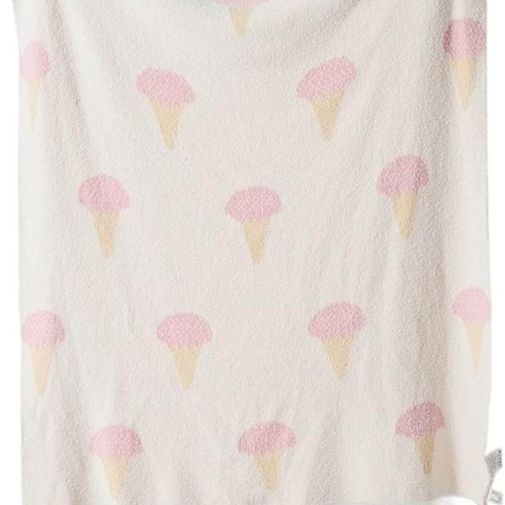 Plush Knitted Dessert-Print Throw Blanket – Cozy Microfiber Velvet for Couch, Bed & Travel | 47×59 in | Thomler