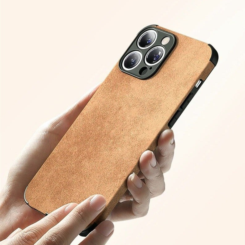 Protective Suede-Textured iPhone Case with Raised Edges and Camera Guard for iPhone 12-17 Series | Thomler