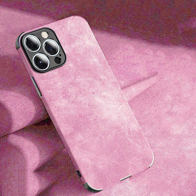 Protective Suede-Textured iPhone Case with Raised Edges and Camera Guard for iPhone 12-17 Series | Thomler