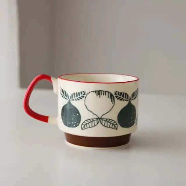 Mid-Century Ceramic Coffee Mug – 10.1 fl oz Retro Design in 10 Patterns for Home Kitchen Breakfast Vintage Tea Cup | Thomler