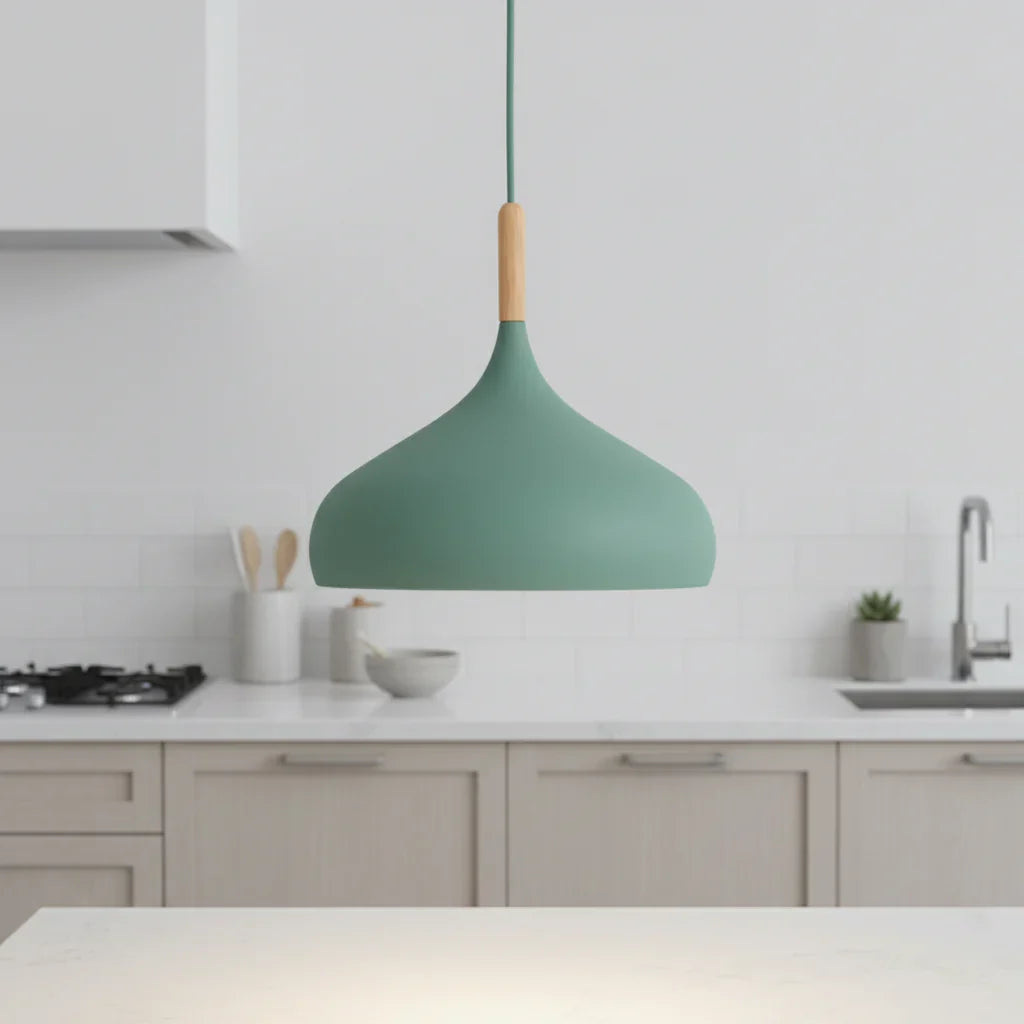Pendant Light Aluminium Alloy 24.0 cm Green Kitchen Island Dining Room Scandinavian Hanging Ceiling Lamp E27 LED | Thomler