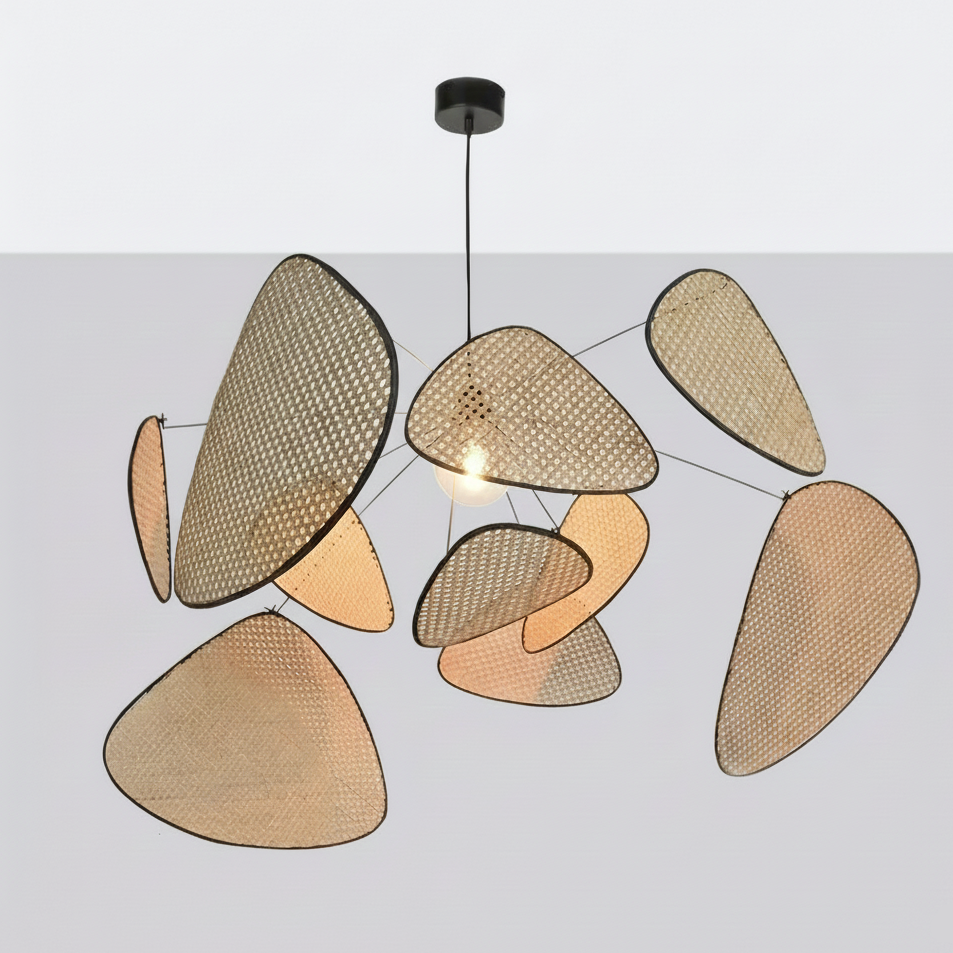 Pendant Light Rattan 120.0 cm Natural Dining Room Living Room Boho Japandi Scandinavian Hanging Ceiling Lamp E27 | Thomler