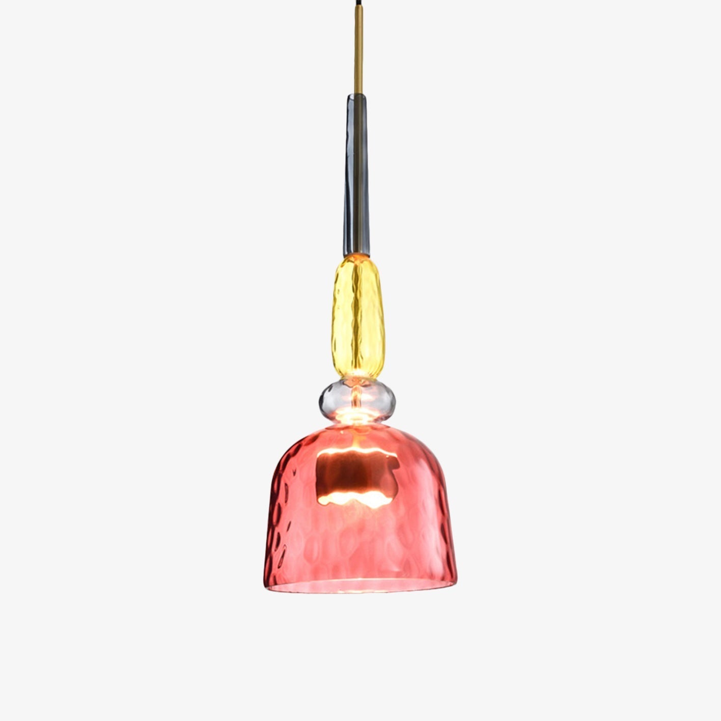Pendant Light Iron LED 6.3 in Colored Glass Adjustable Dining Living Room Bedroom Ceiling Lamp | Thomler