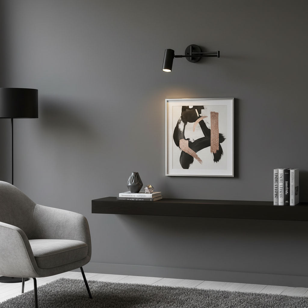 Metal LED Wall Sconce 12.6 in Adjustable Indoor Bedroom Hallway Modern Wall Light Rotating Dimmable Fixture | Thomler