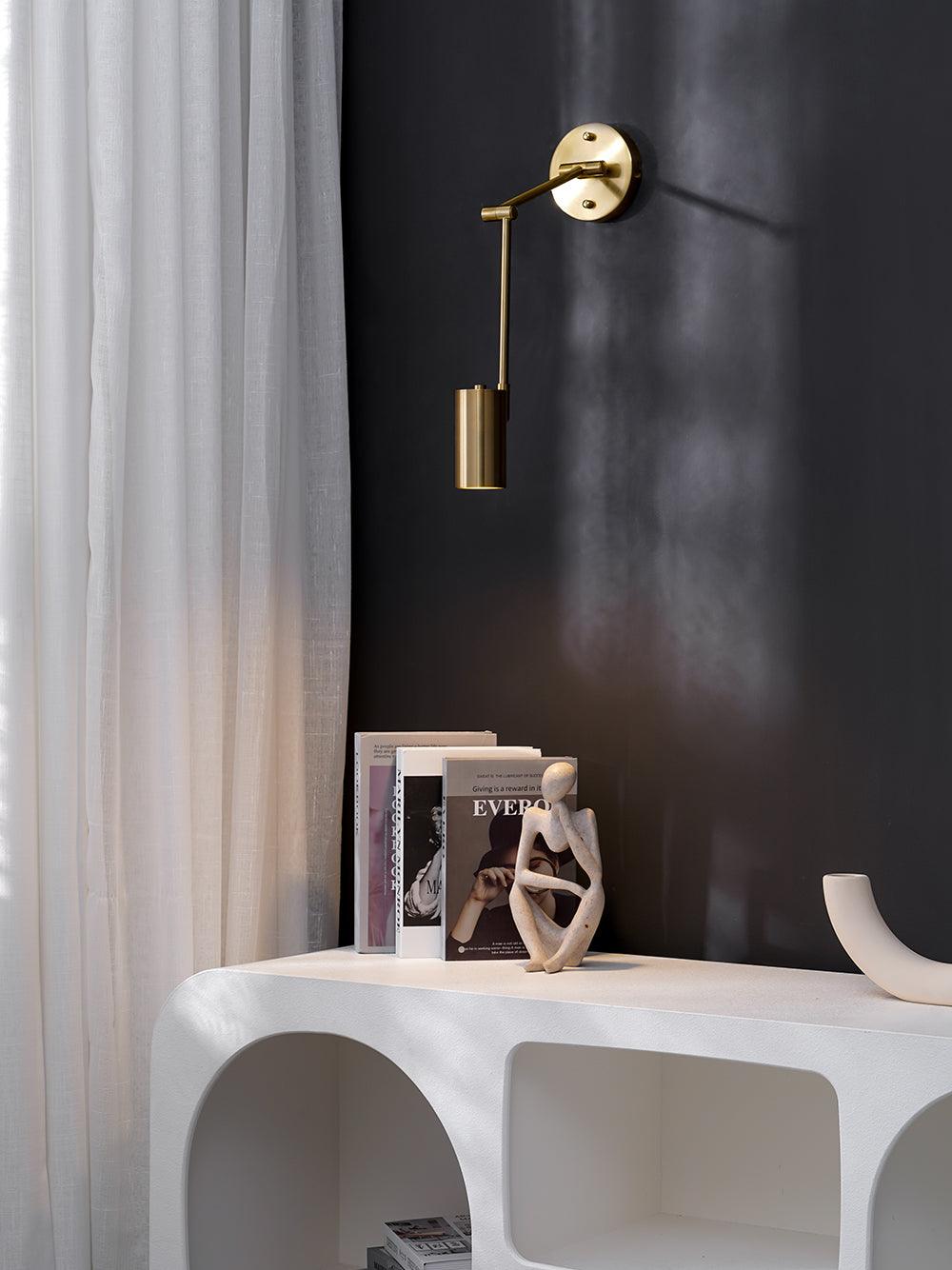 Metal LED Wall Sconce 12.6 in Adjustable Indoor Bedroom Hallway Modern Wall Light Rotating Dimmable Fixture | Thomler