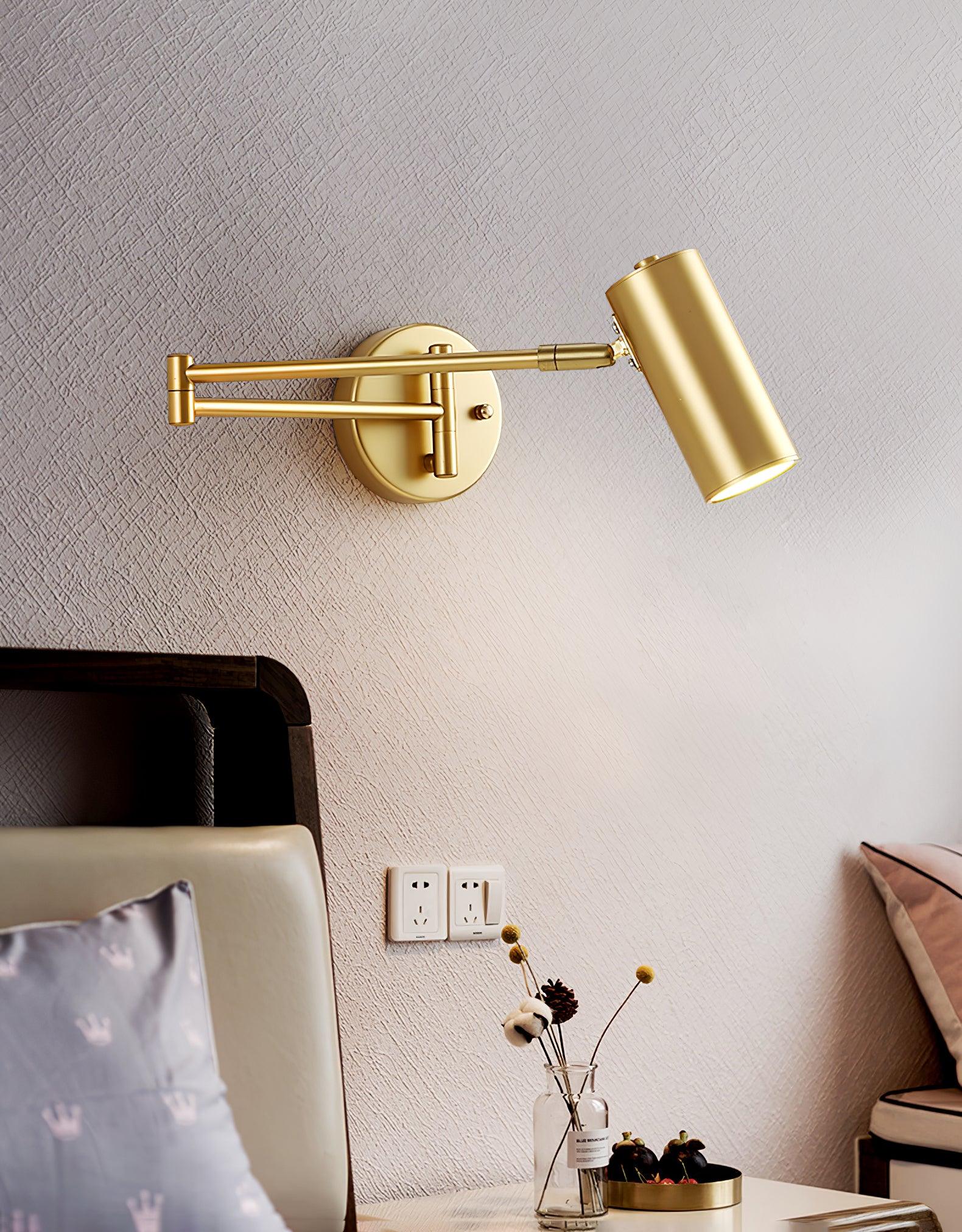 Metal LED Wall Sconce 12.6 in Adjustable Indoor Bedroom Hallway Modern Wall Light Rotating Dimmable Fixture | Thomler