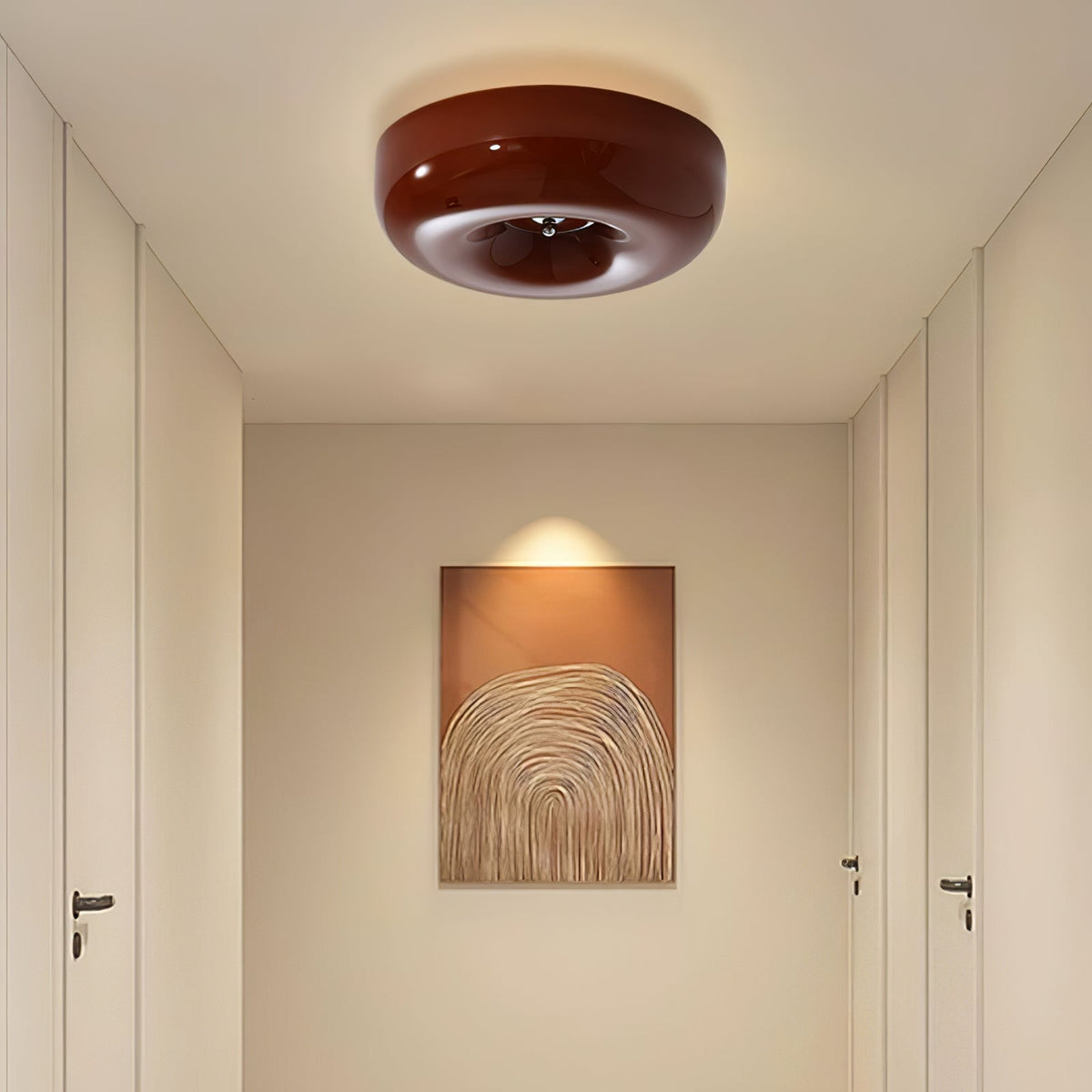 Swirled Glass Flush Mount Ceiling Light with Integrated LED – Chrome Finish – Dimmable Warm White – Modern Ceiling Lamp for Bedroom Living | Thomler