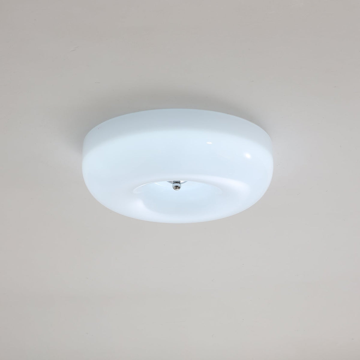 Swirled Glass Flush Mount Ceiling Light with Integrated LED – Chrome Finish – Dimmable Warm White – Modern Ceiling Lamp for Bedroom Living | Thomler